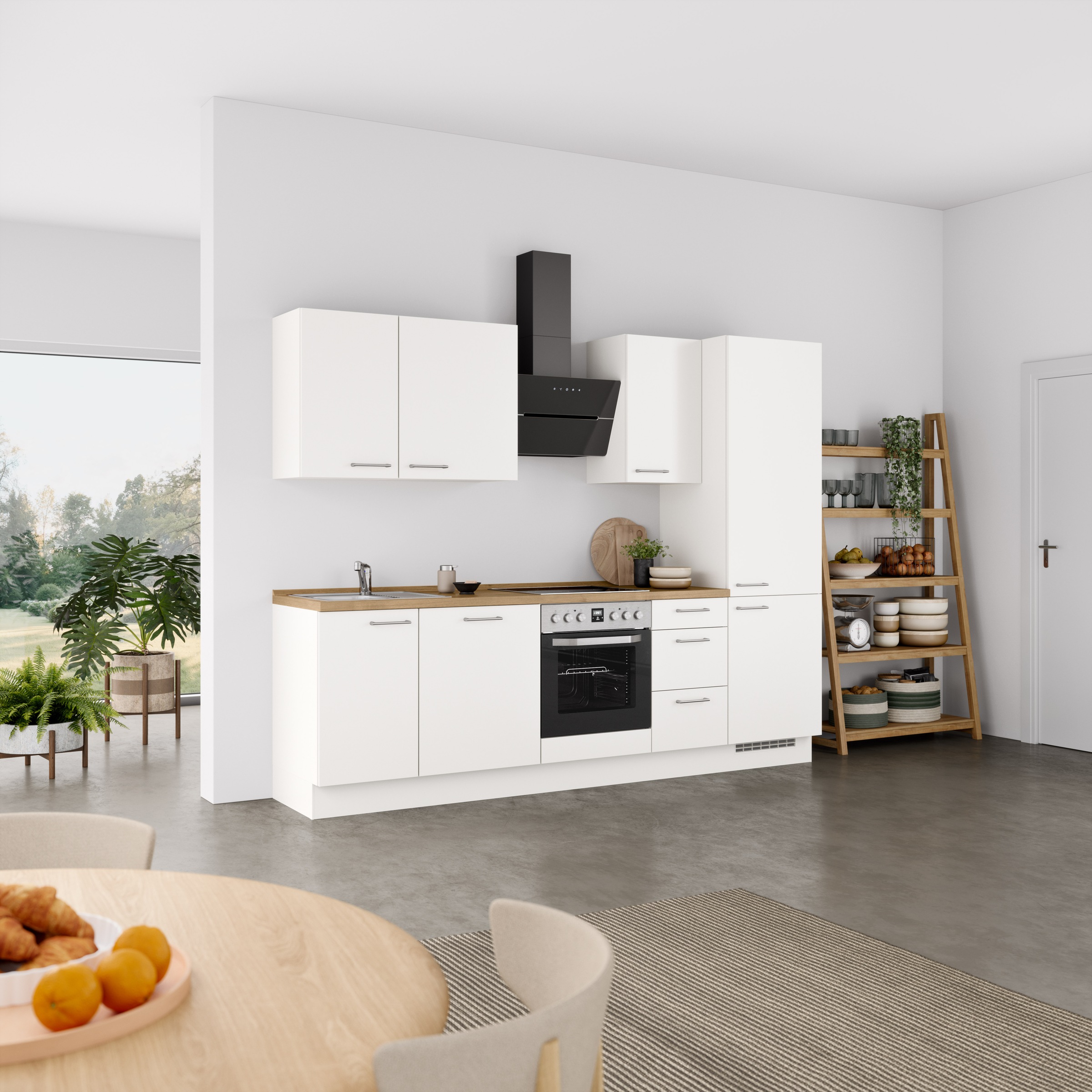 nobilia® Küchenzeile »"Laser II"«, vormontiert, Ausrichtung wählbar, Breite 270 cm, wahlw. mit E-Geräten