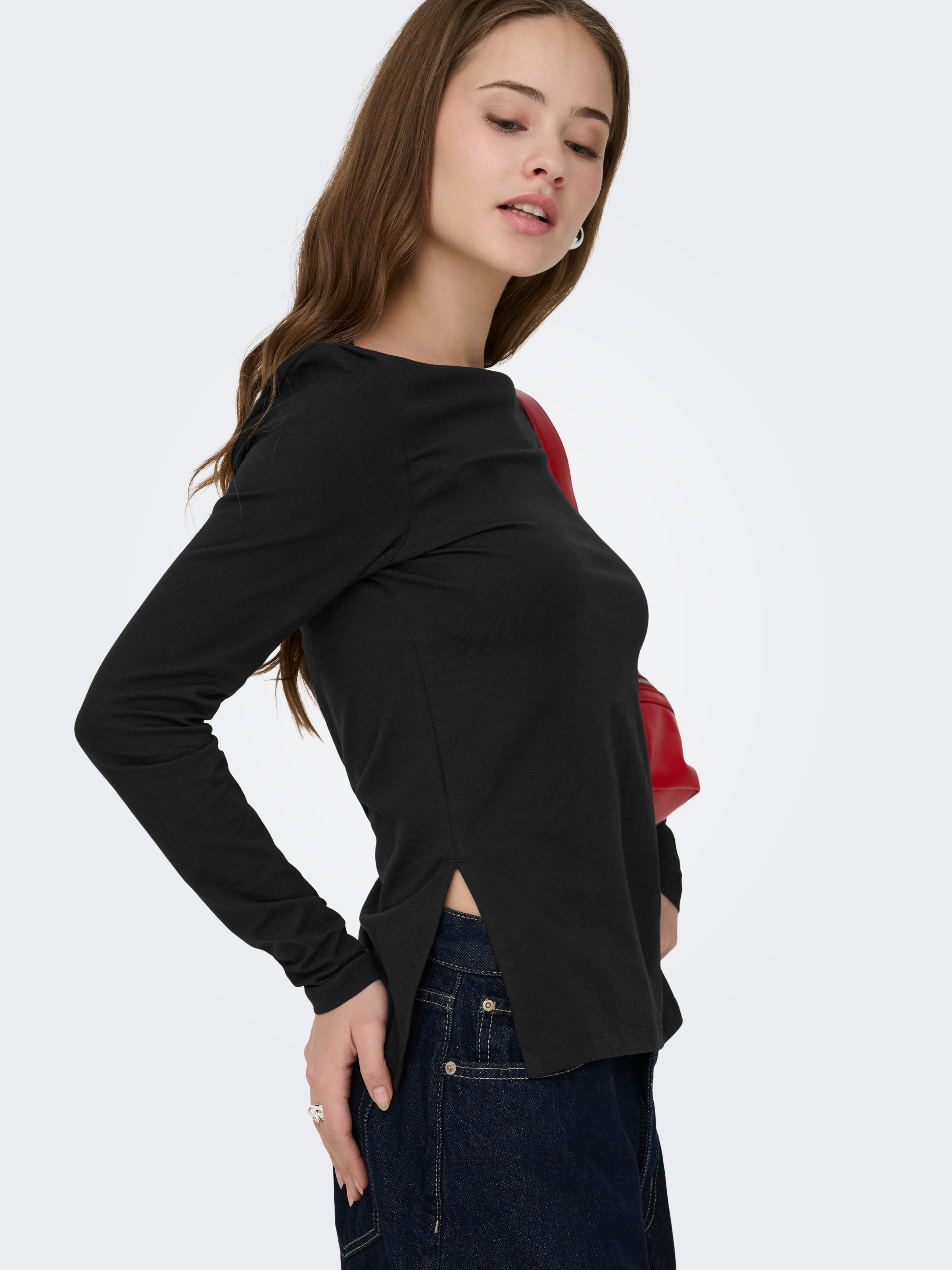 ONLY Langarmshirt "ONLKISS LIFE LS BOATNECK TOP CC JRS NOOS" günstig online kaufen