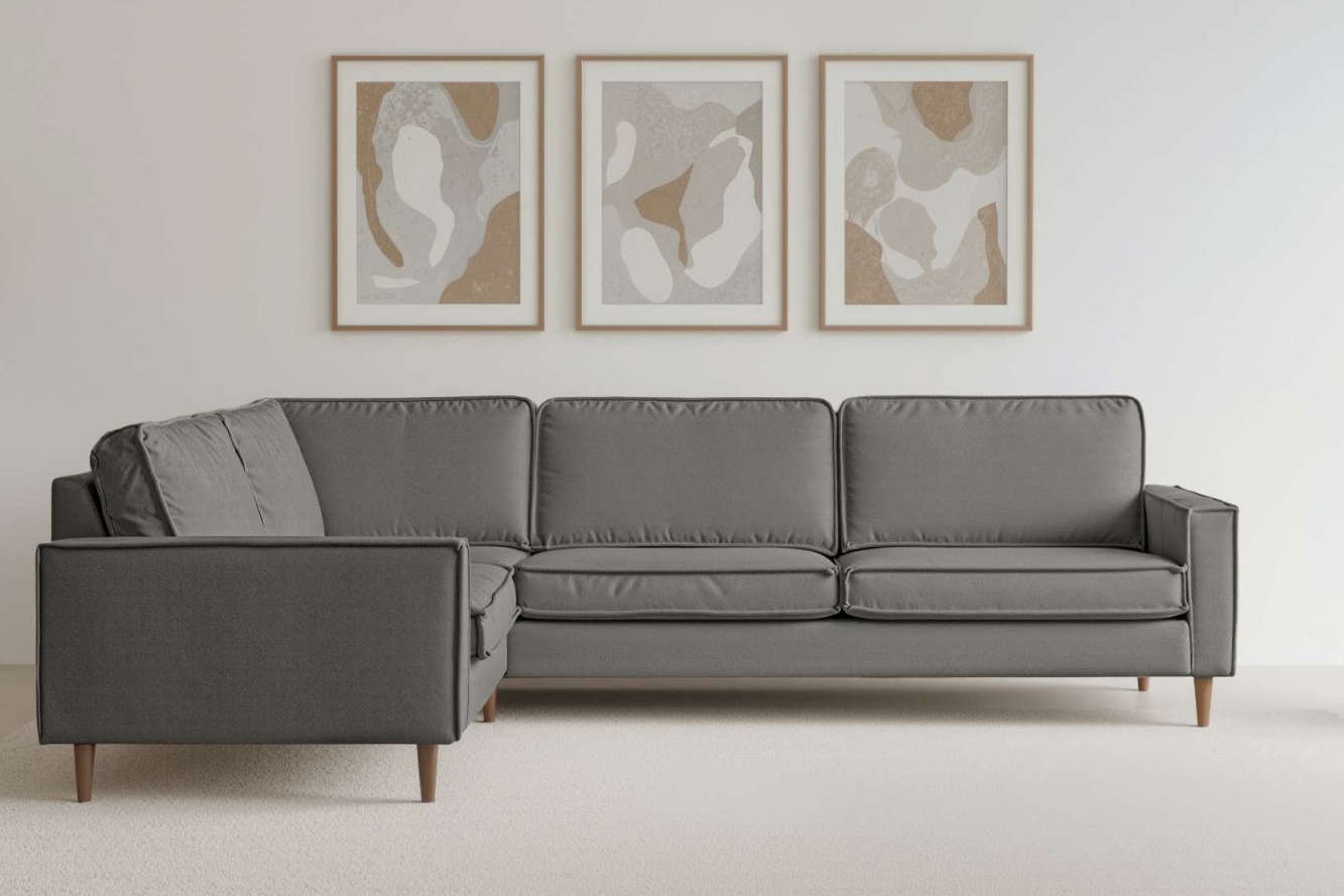 Home affaire Ecksofa »Pinto Skandi, 290 cm, Chenille, Struktur, Ottomane links / rechts«