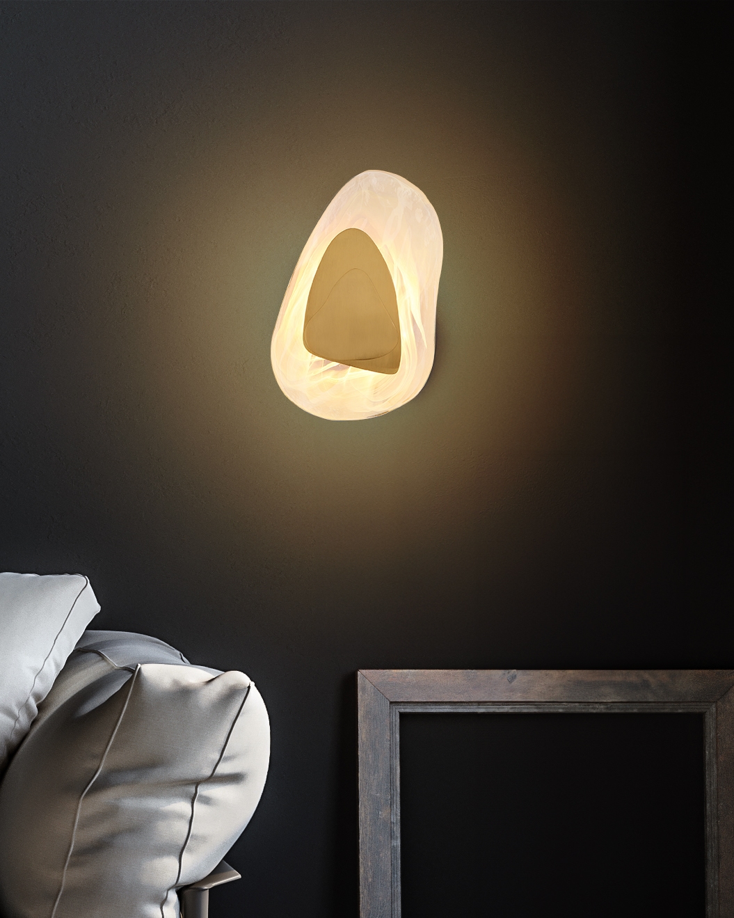 GLOBO LIGHTING LED Wandleuchte »DORSEY«, Leuchtmittel LED-Modul | LED fest integriert, Wandlampe/messingfarben/Glas klar/BxH: 203x315mm