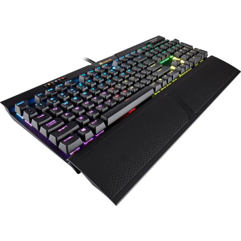Corsair Gaming-Tastatur »K70 RGB MK.2 - MX Red«, (USB-Hub-Handgelenkauflage-Profil-Speicher-Windows-Sperrtaste-Multimedia-Tasten-Ziffernblock)