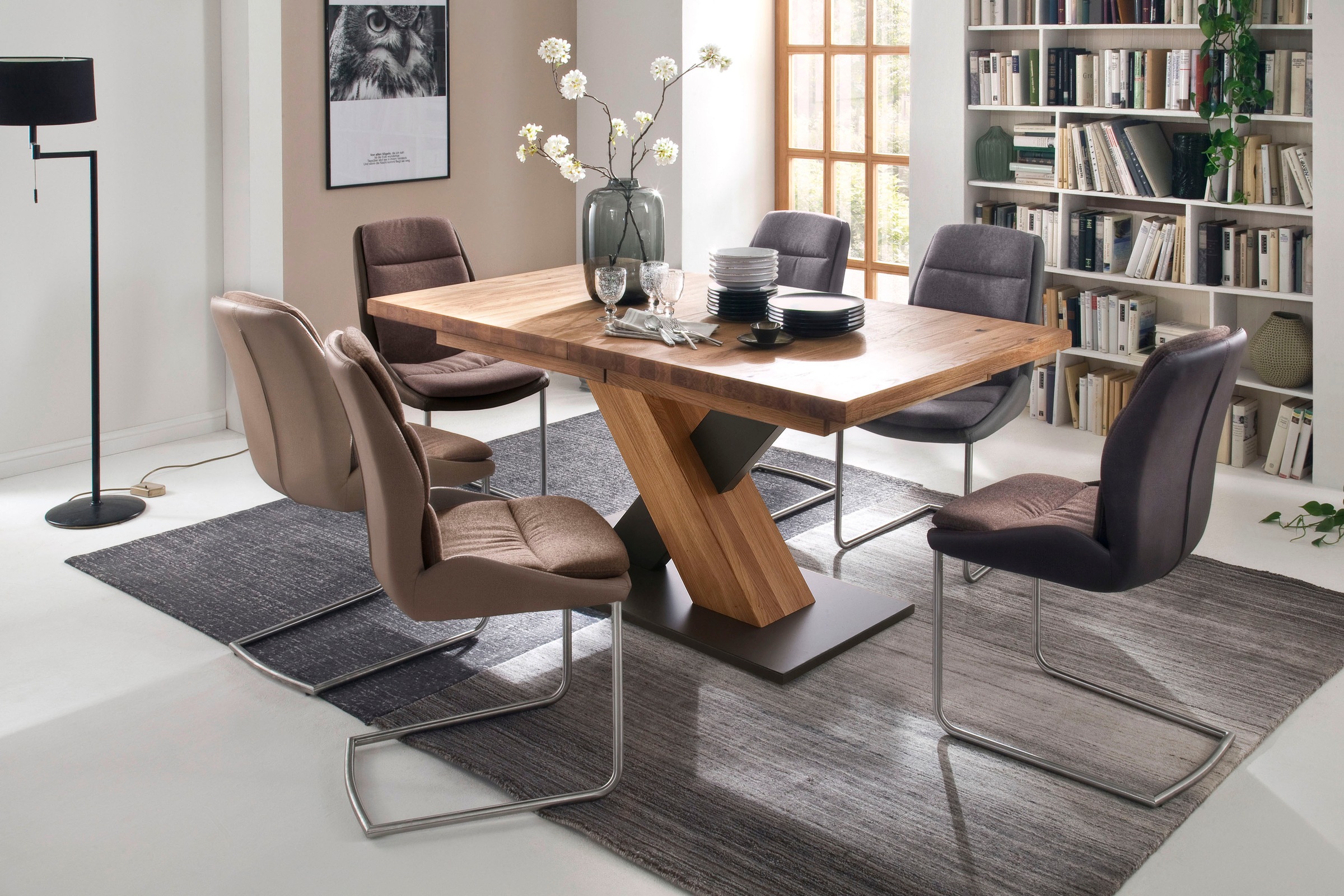 MCA furniture Esstisch "Mendoza A", Esstisch Massivholz mit Synchronauszug günstig online kaufen