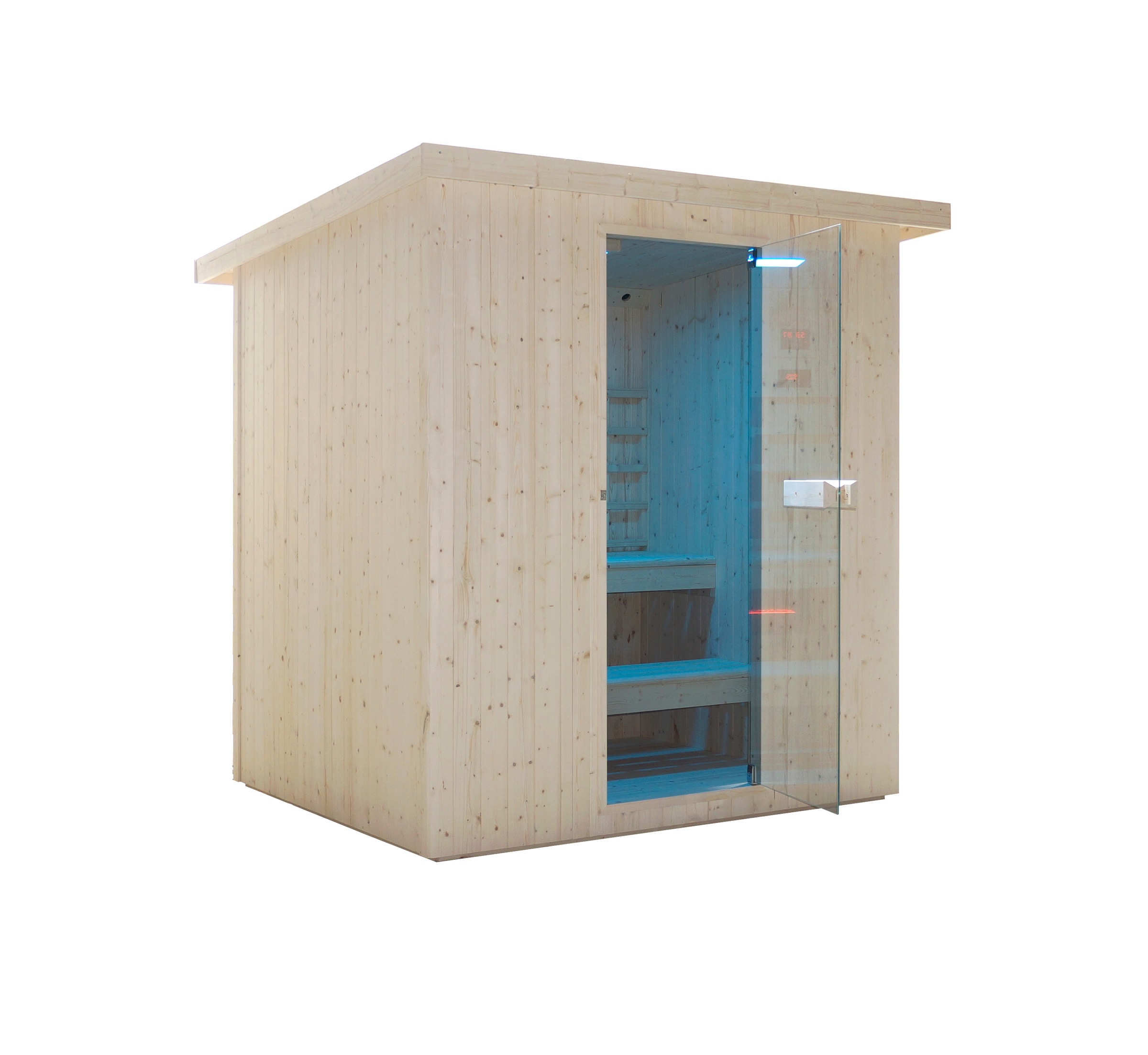 Sanotechnik Sauna »»LAHTI« Außensauna mit Infrarotkabine« geeignet für 6 Personen, Fichetnholz