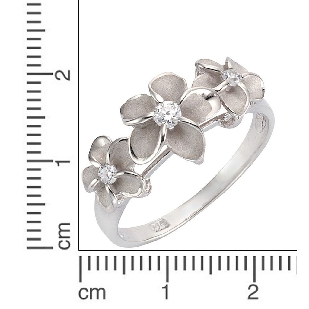 Firetti Fingerring »Schmuck Geschenk Silber 925 Silberring Blume/Blüte«, mit Zirkonia (synth.)