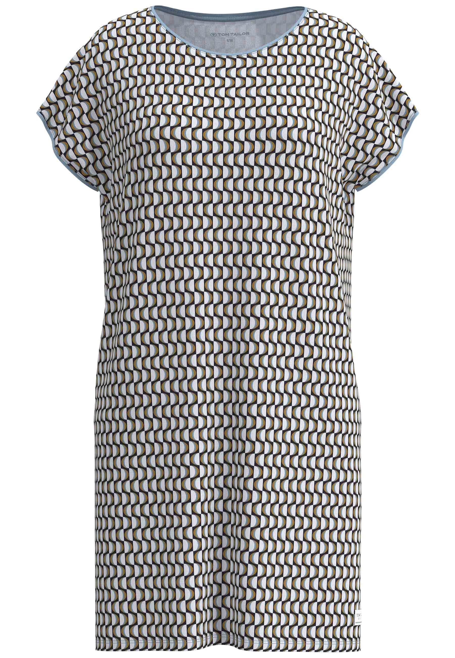 TOM TAILOR Nachthemd knielang, Kurzarm, Rundhalsausschnitt, gemustert, Baum günstig online kaufen