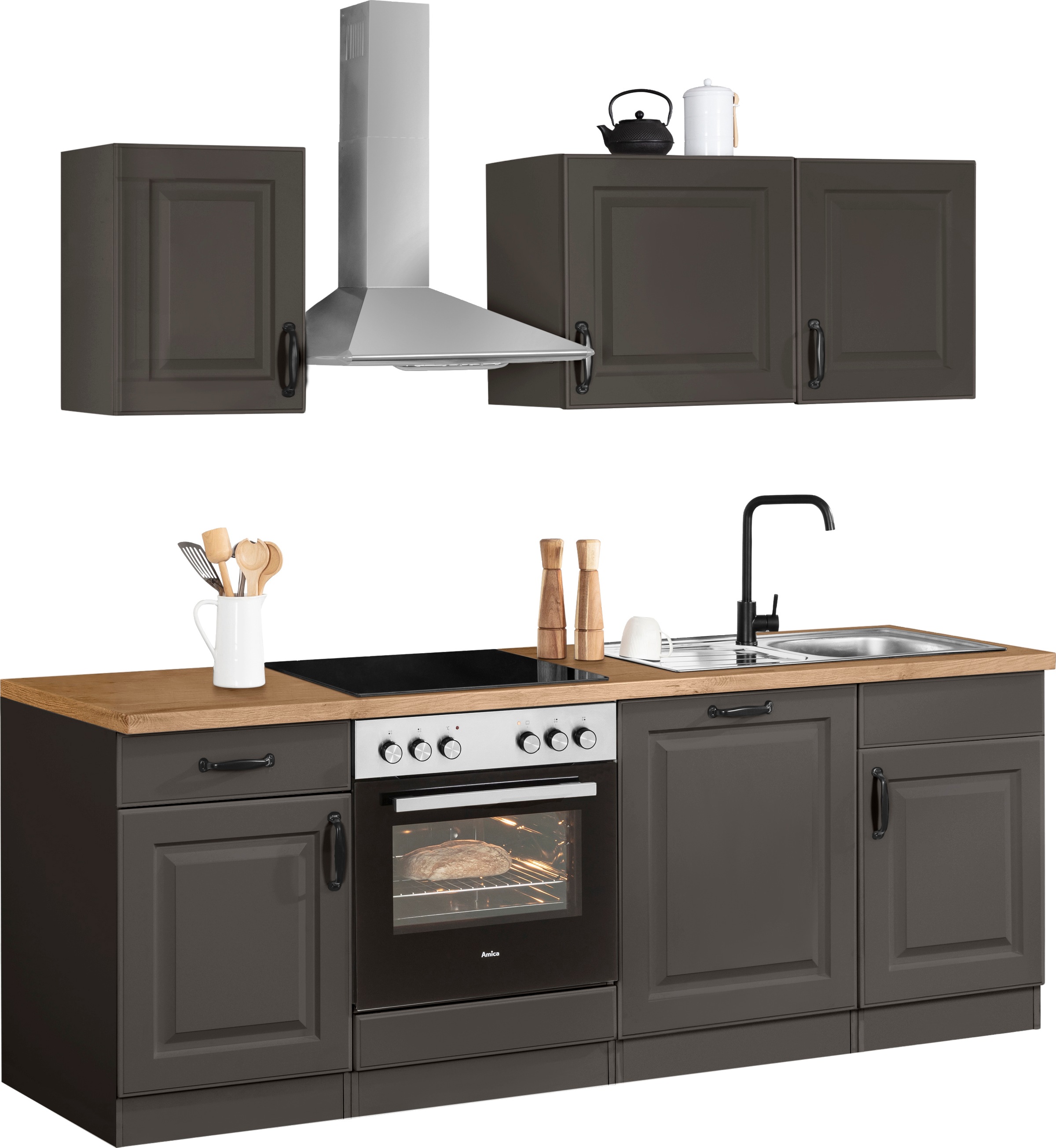 wiho Küchen Küchenzeile "Erla, TOPSELLER" ohne E-Geräte, Breite 220 cm günstig online kaufen