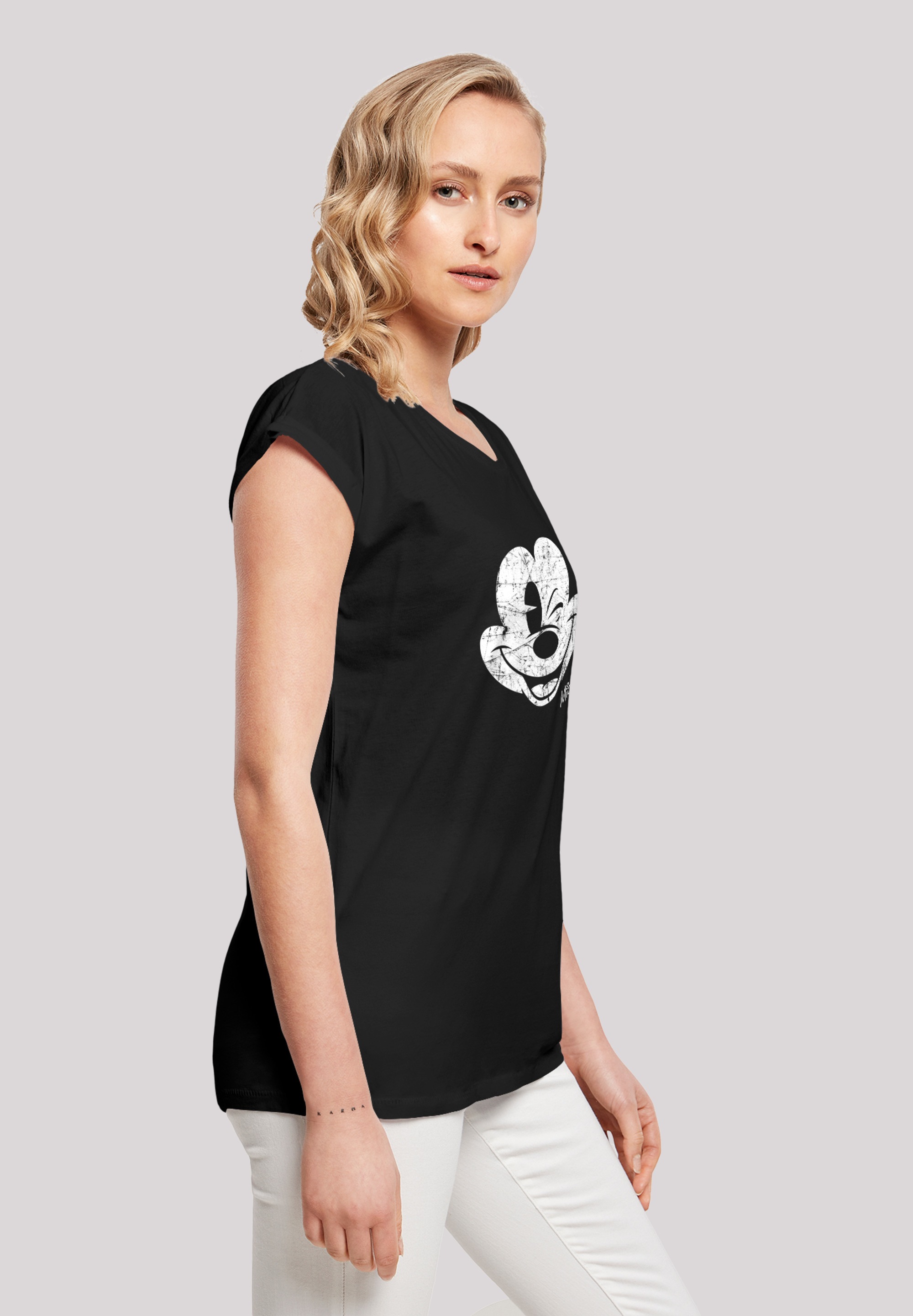 F4NT4STIC T-Shirt | Damen,Premium »Disney Ärmel,Bedruckt Gesicht«, kaufen BAUR Maus für Micky Merch,Regular-Fit,Kurze