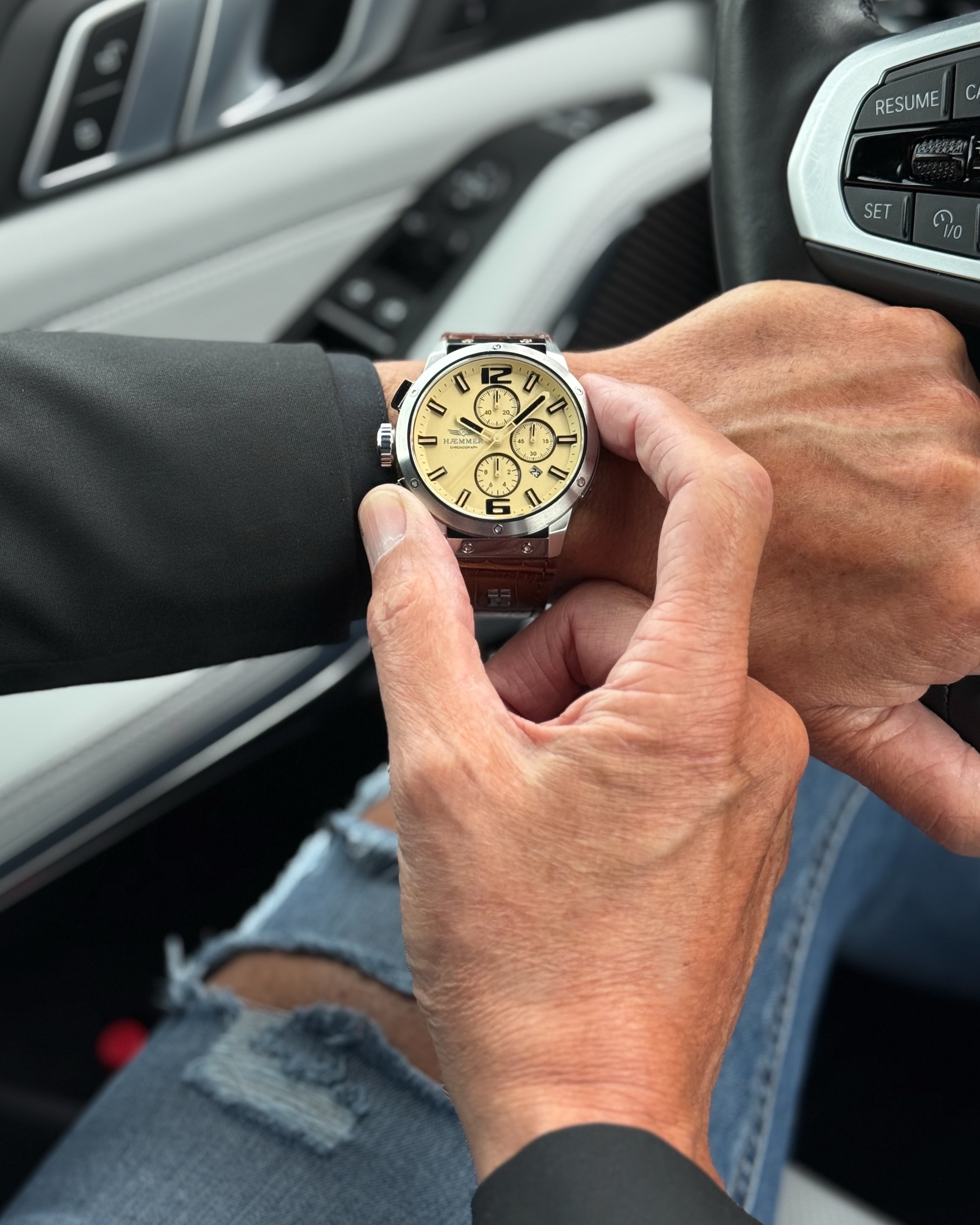 HAEMMER GERMANY Chronograph Quarzuhr, Armbanduhr, Herrenuhr, analog, Tag, Stoppfunktion