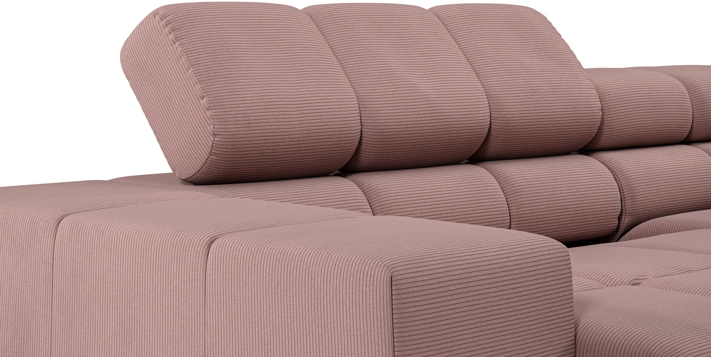 INOSIGN Ecksofa »Ancona, incl. Kopfteilverstellung + 3 Zierkissen, L-Form, bequem«, wahlweise motorische Sitztiefenverstellung, B/T(H: 249/215/70 cm