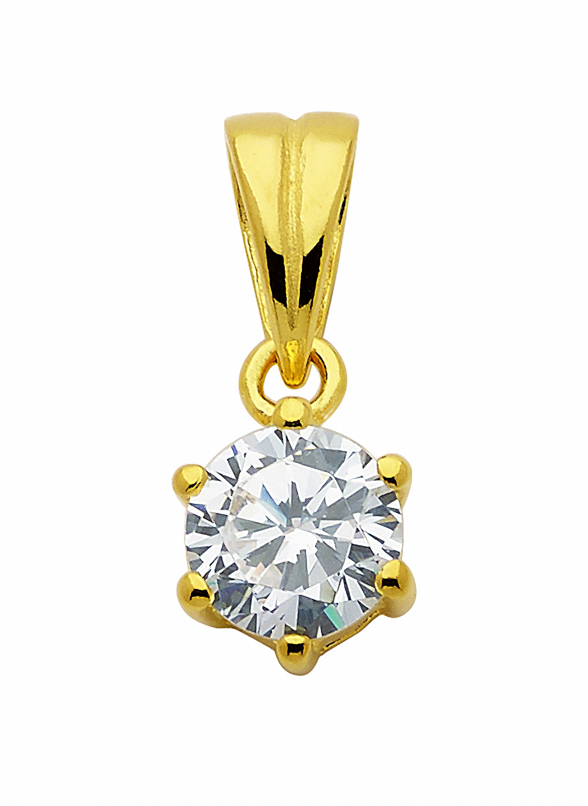 Adelia´s Kettenanhänger »925 Silber Anhänger mit Zirkonia Ø 5 mm«, mit Zirkonia Silberschmuck für Damen