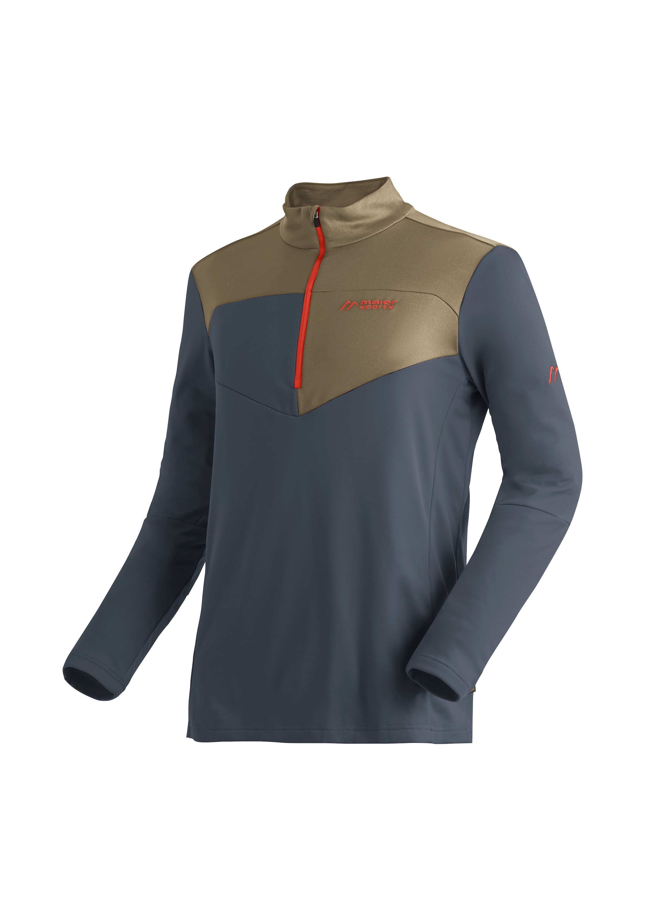 Maier Sports Rollkragenpullover "Felian", Herren Midlayer, pflegeleichtes Half-Zip Fleece, Regular Fit