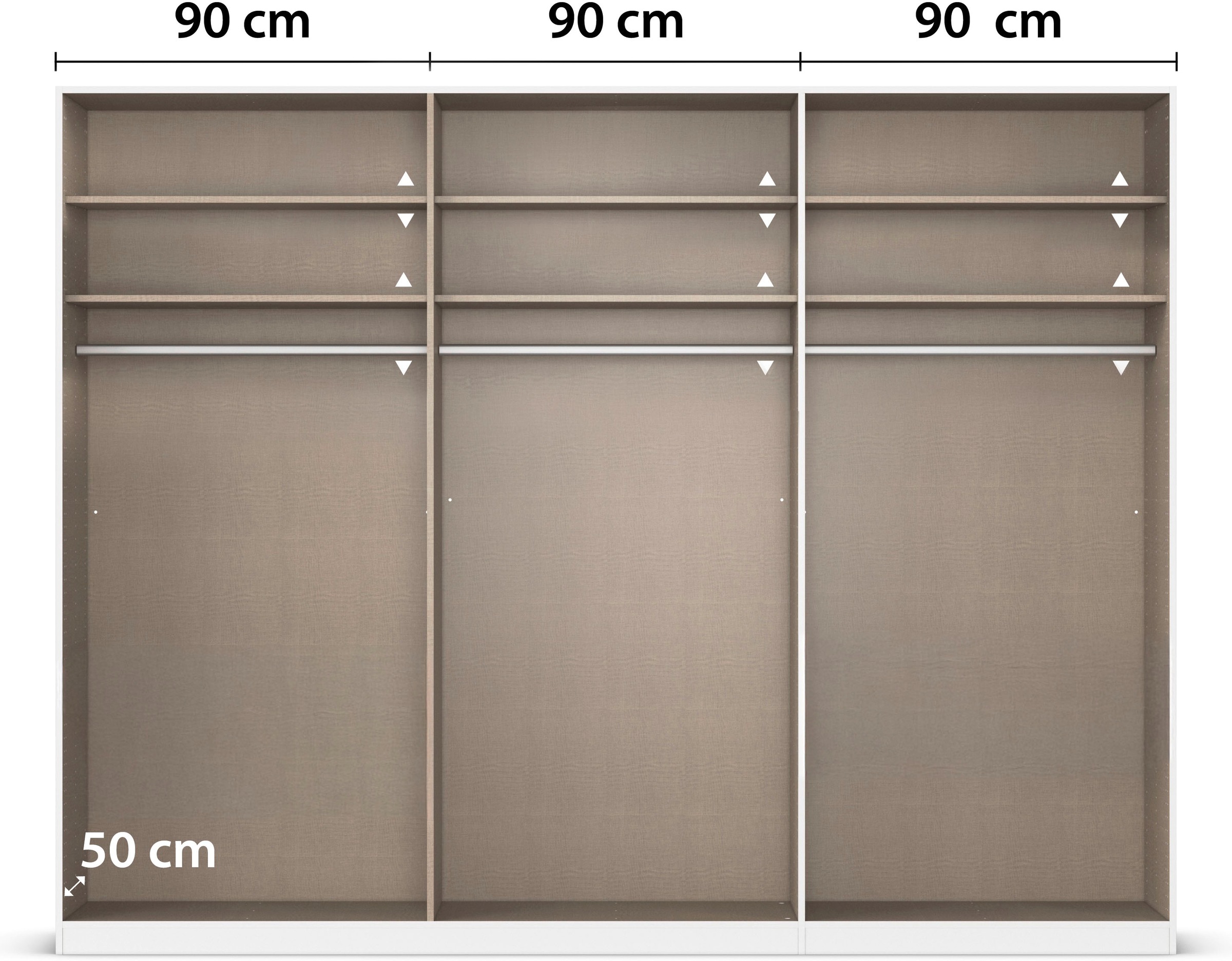 rauch Kleiderschrank, (in 3 verschiedenen Ausstattungen BASIC/CLASSIC/PREMIUM), mit hochwertigen Stangengriffen in Schwarz aus Metall MADE IN GERMANY