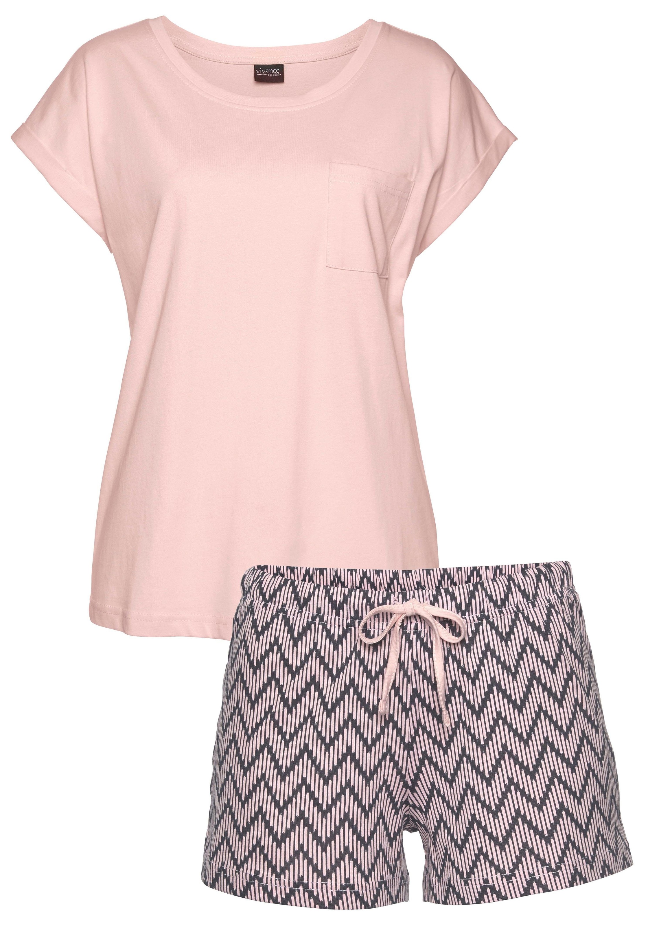 Vivance Dreams Shorty 2 Stk. tlg., mit gemusterter Schlafshorts günstig online kaufen
