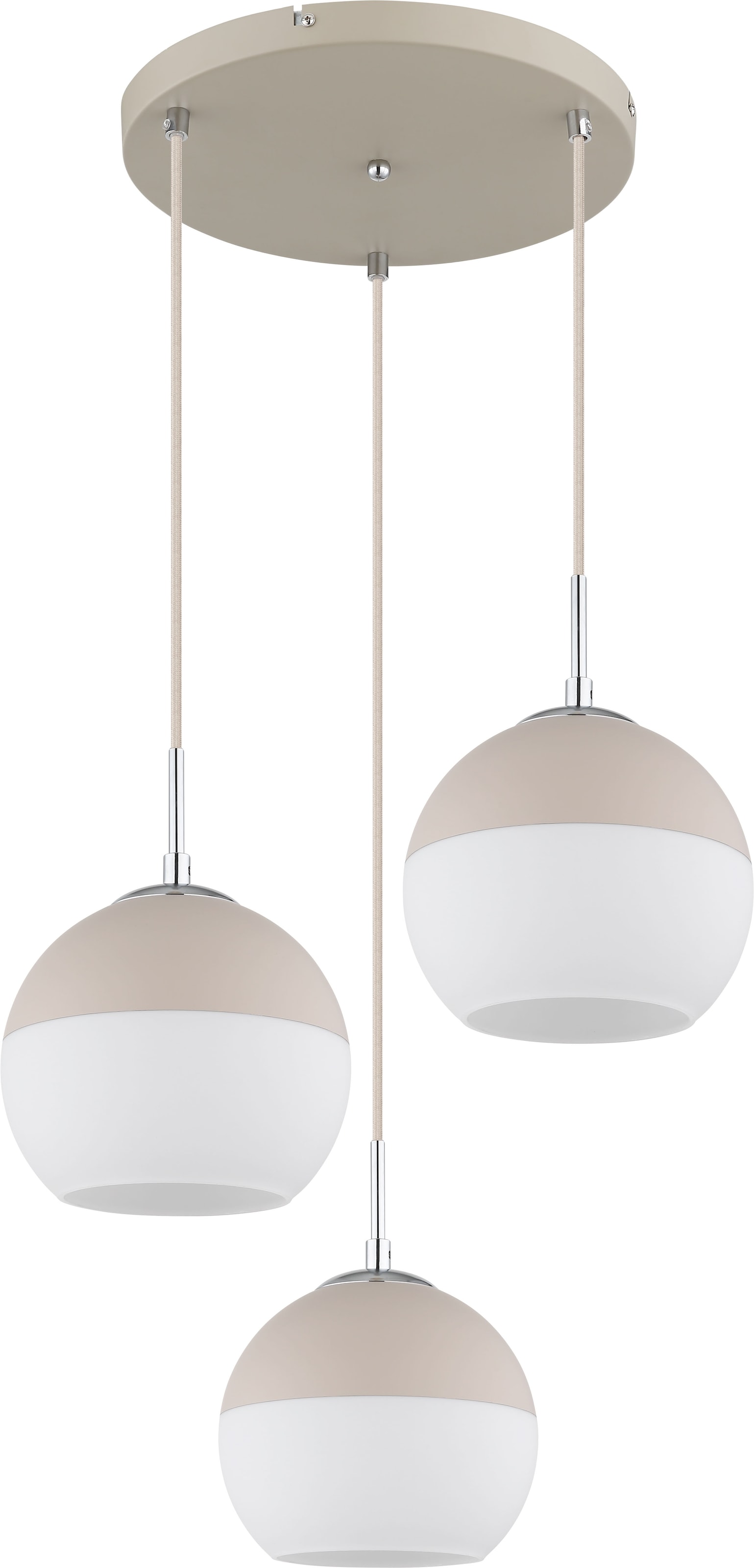 GLOBO LIGHTING Hängeleuchte »RAGUSA« E27 1 Stk. sandfarbene Pendelleuchte, Mix-Glaskugeln, E27, höhenkürzbar