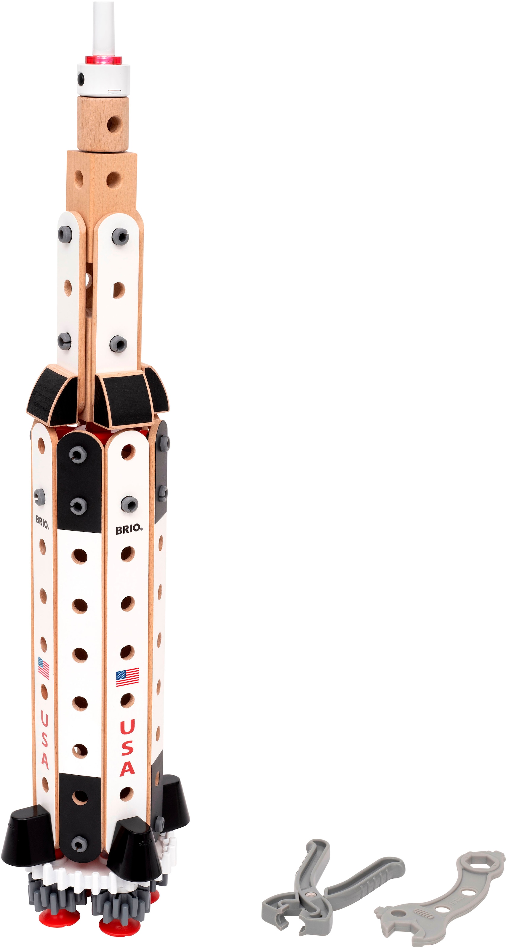 BRIO® Konstruktions-Spielset »BRIO Builder - Apollo Saturn V (34607)«, (91 St.), mit Licht