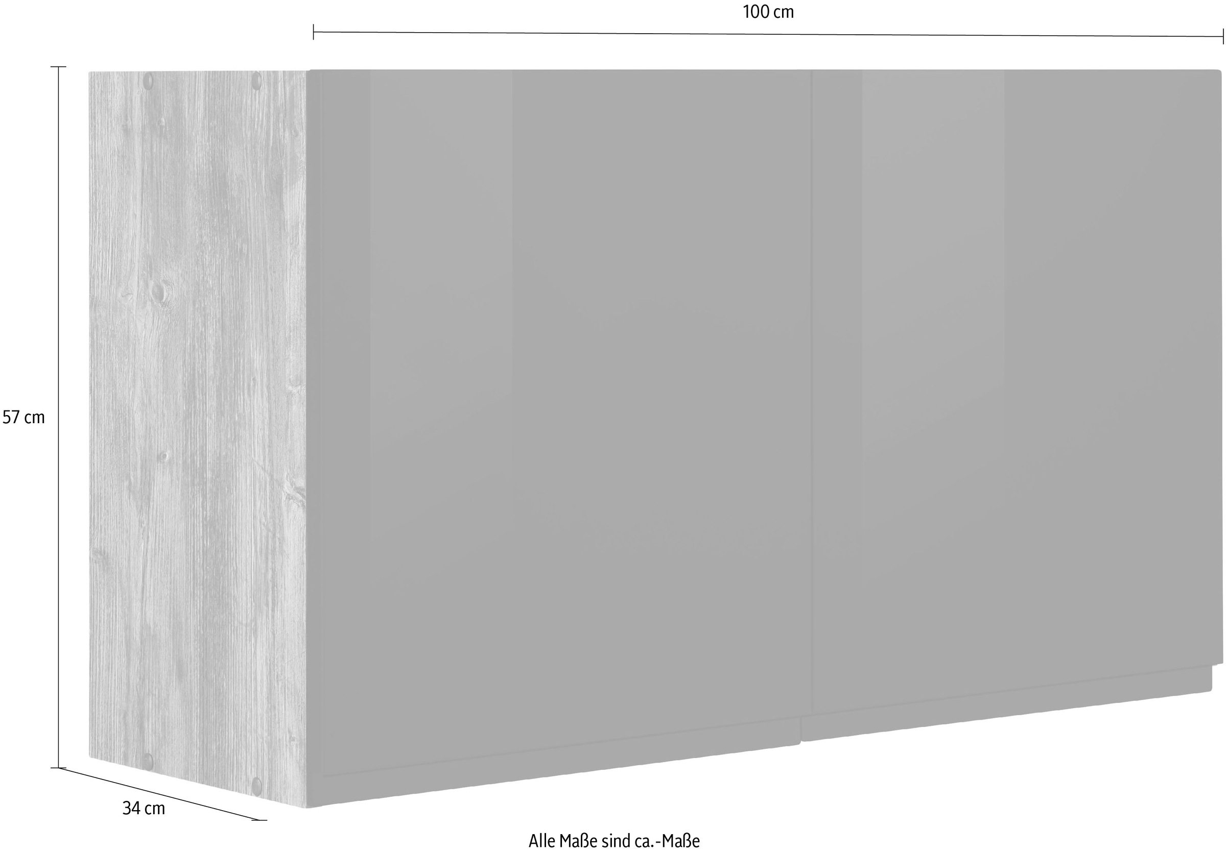HELD MÖBEL Hängeschrank »Virginia«, 100 cm breit, mit 2 Türen | BAUR