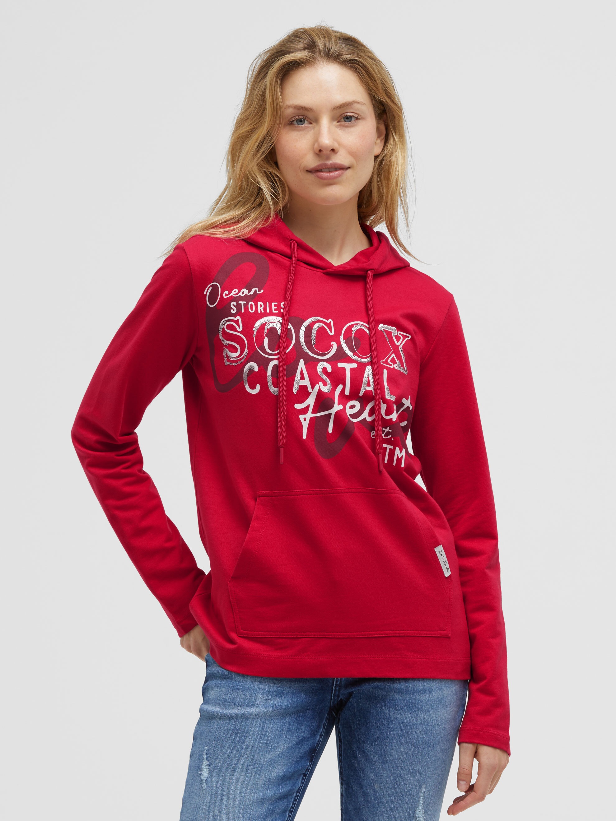 SOCCX Kapuzensweatshirt, mit Pailletten-Schriftzug