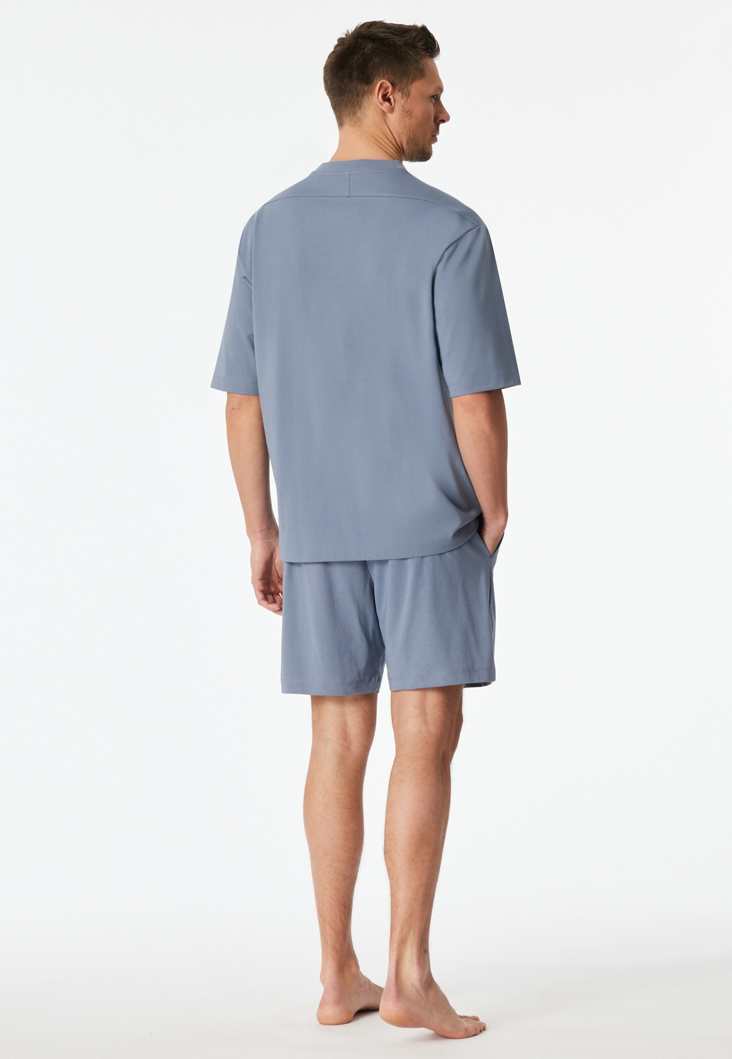 Schiesser Shorty »Modern Nightwear« 2 mit Rundhalsausschnitt und kurzem Arm, leichter Oversize-Fit
