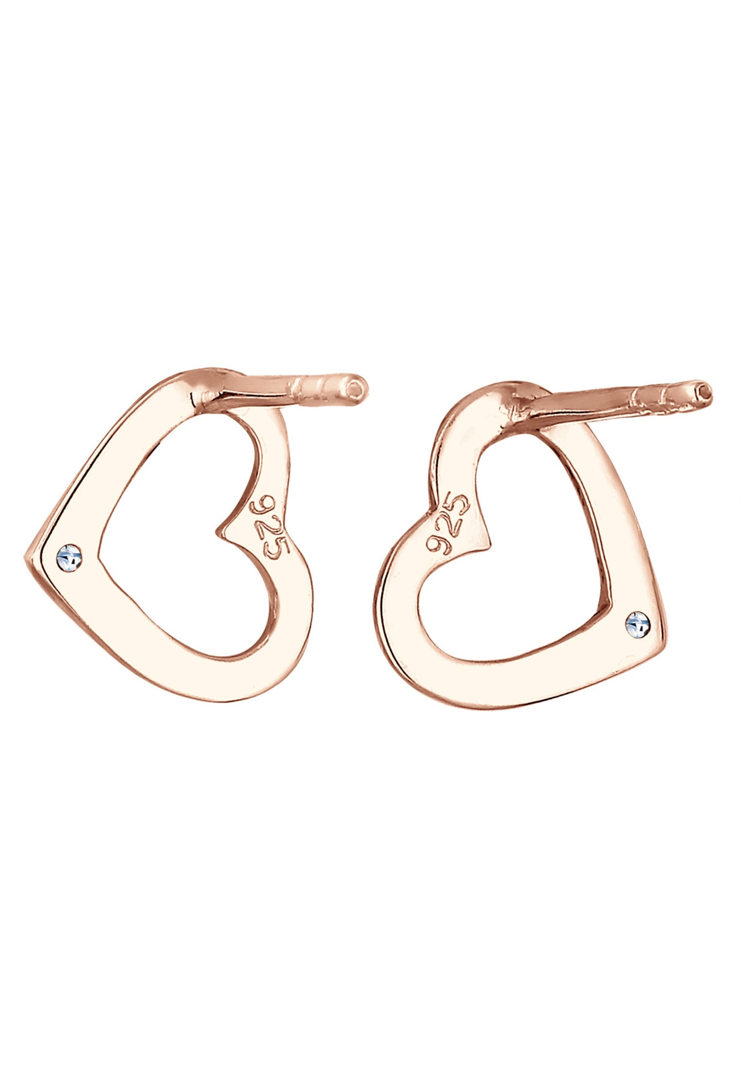 Elli DIAMONDS Paar Ohrstecker »Ohrstecker Herz Diamant Weiß (0.03 ct) 925 Sterling Silber«
