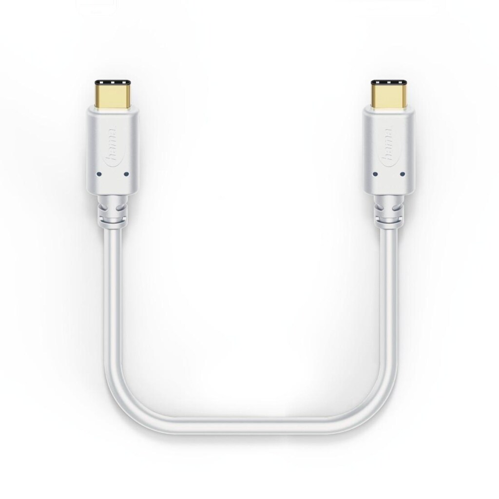 Hama USB-Kabel »Lade-/Datenkabel, USB Type-C-USB Type-C, 1,5 m, Weiß, vergoldet«, USB-C, 150 cm