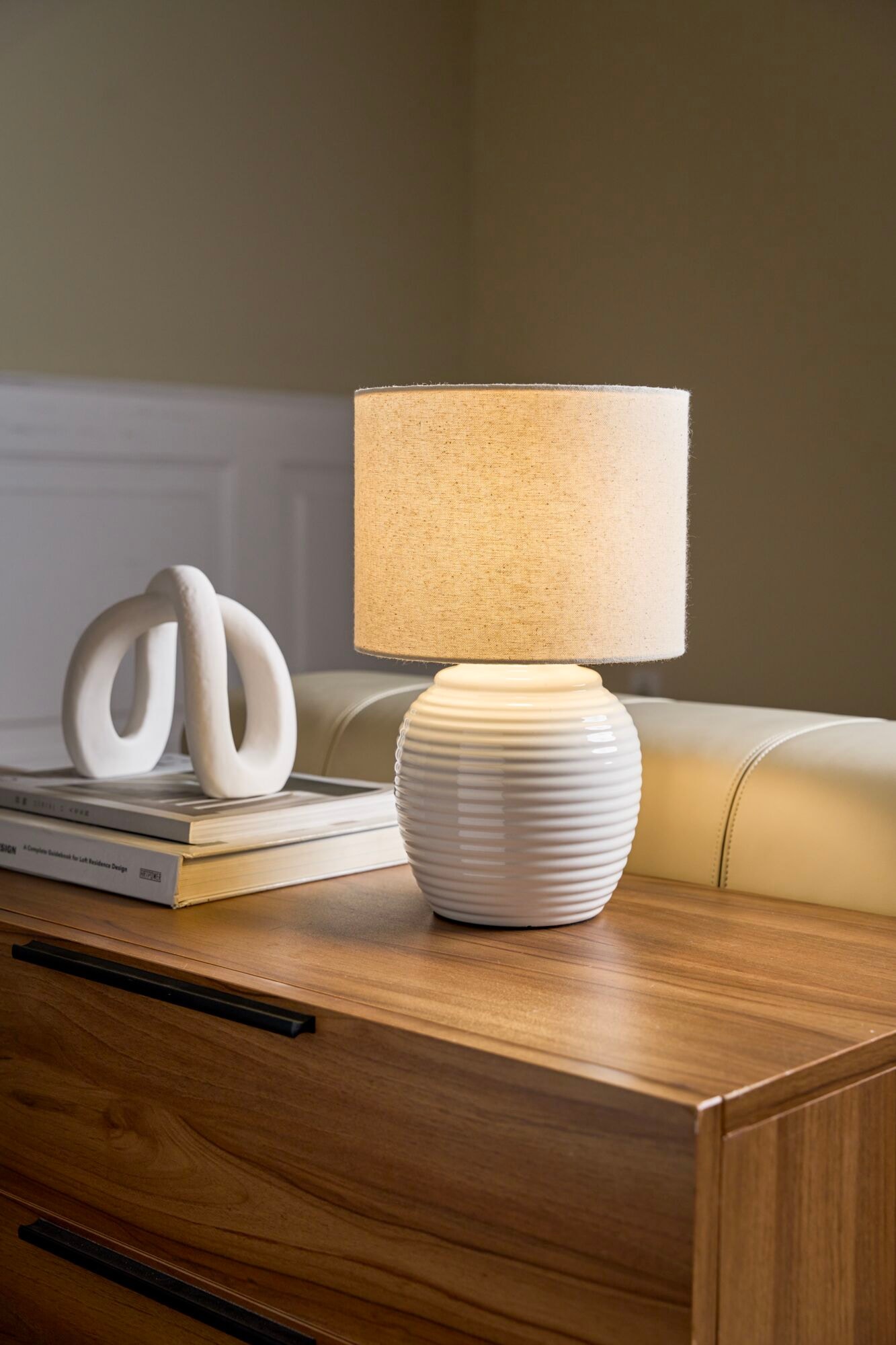 Pauleen Tischleuchte »Lovely Charm max.20W E14 Beige/Creme 230V Stoff/Keramik« E14 1 Stk. IP20