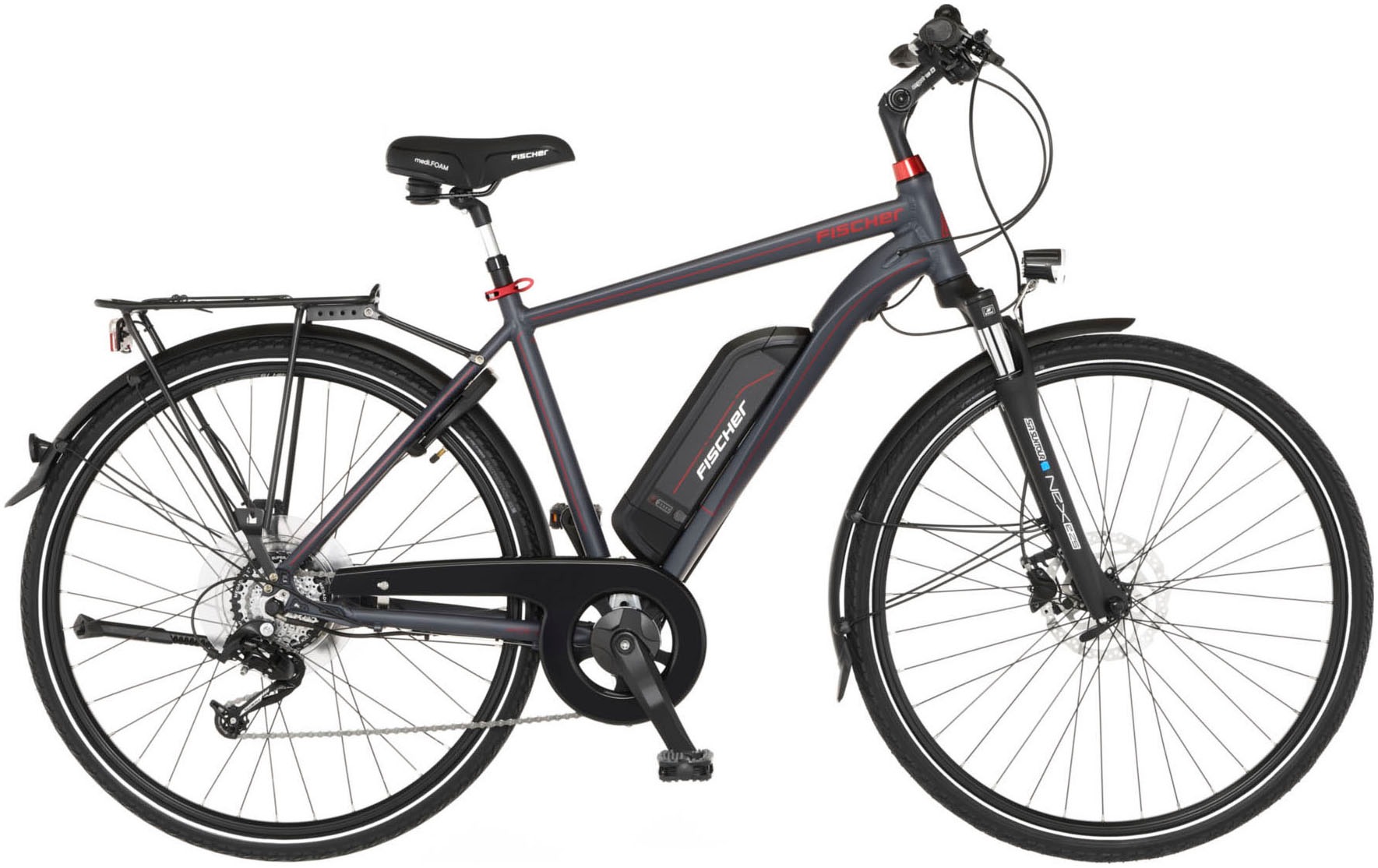 FISCHER Fahrrad E-Bike "VIATOR 1.0 Diamant 50", 8 Gang, Shimano, Acera, Heckmotor 250 W, (mit integr. Rahmenschloss), Pe