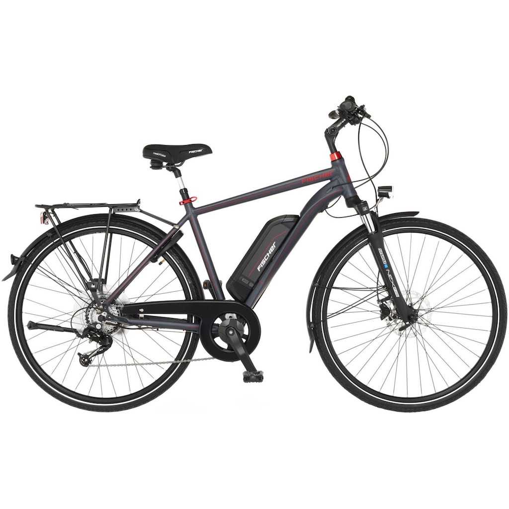 FISCHER Fahrrad E-Bike »VIATOR 1.0 Diamant 50«, 8 Gang, Shimano, Acera, Heckmotor 250 W, (mit Faltschloss)