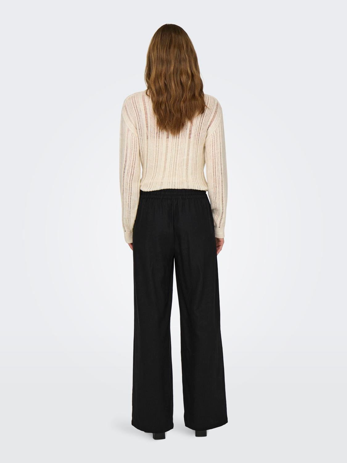 JDY Leinenhose »JDYSAY LINEN HW WIDE PANT WVN NOOS«