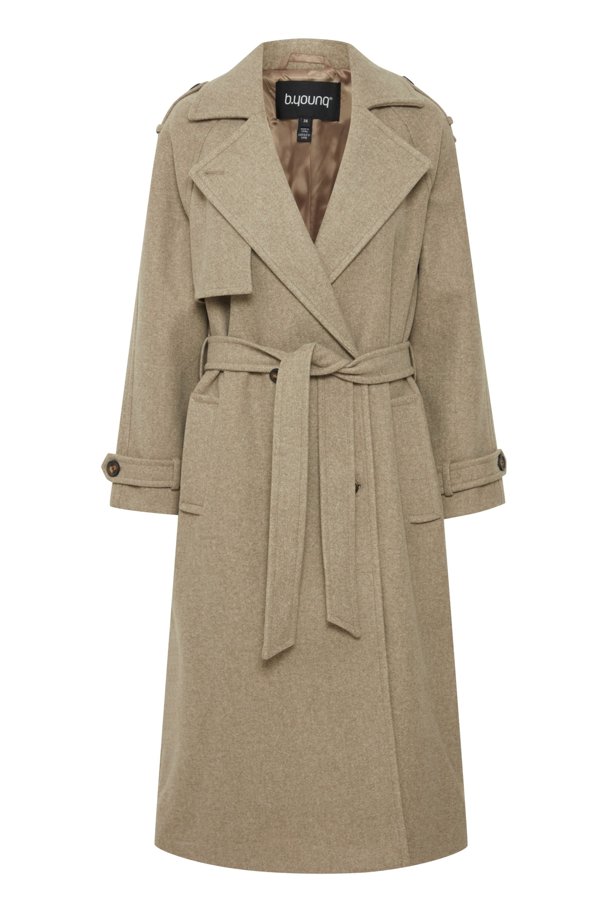 b.young Wollmantel "Wollmantel BYCILIA TRENCH COAT -" günstig online kaufen