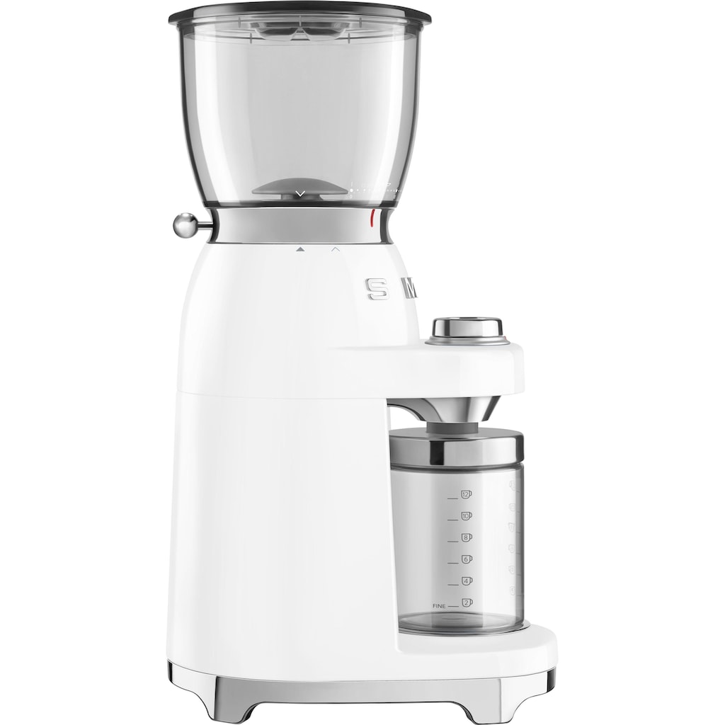 Smeg Kaffeemühle »CGF01WHEU«, 150 W, Kegelmahlwerk, 350 g Bohnenbehälter