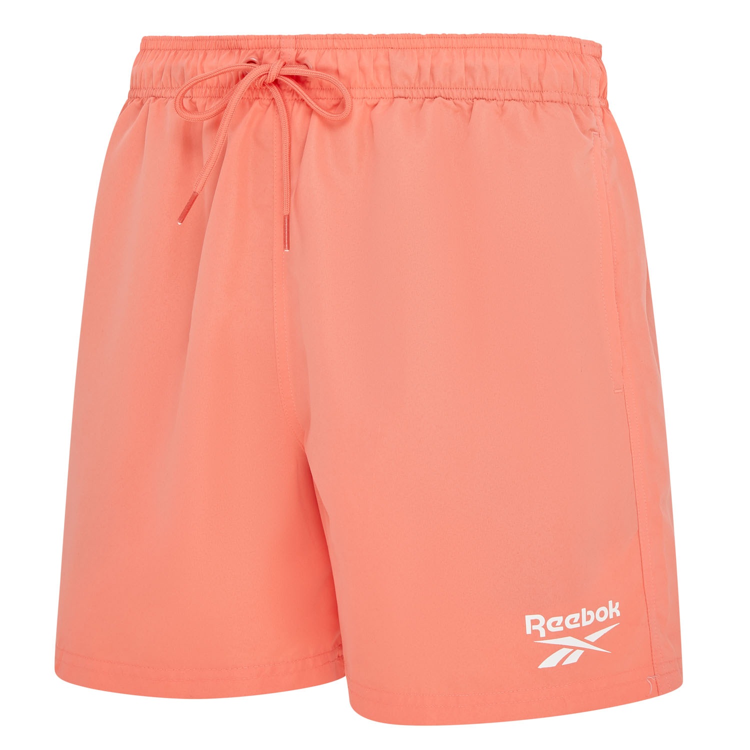 Badeshorts REEBOK "Yale", Herren, Gr. L, N-Gr, orange (sunset coral), Microfaser, Polyester, clean, unifarben, Badehosen Badeshorts, mit Kordelzug und elastischem Bund, mit Logo, basic