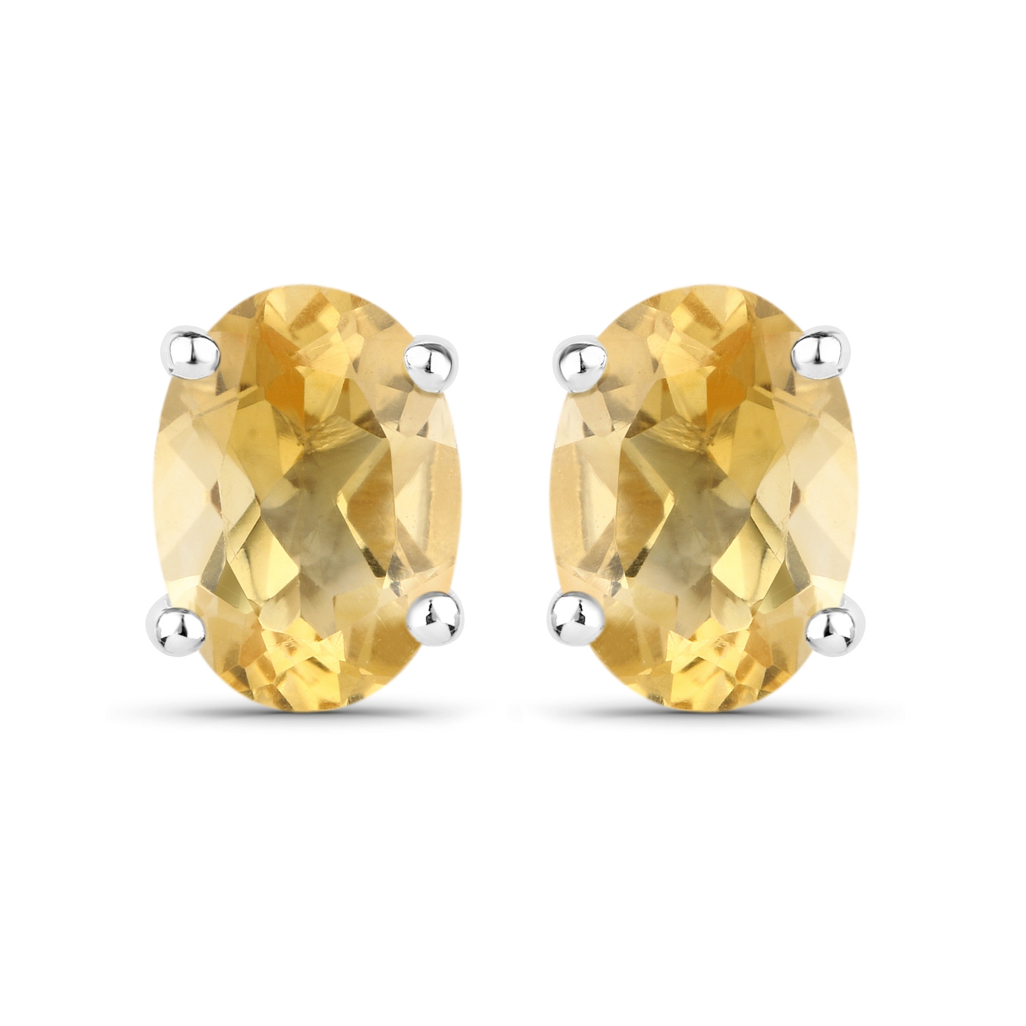 Vira Jewels Paar Ohrstecker »Silber 925 rhodiniert Ohrringe und Halskette mit echtem Citrin«
