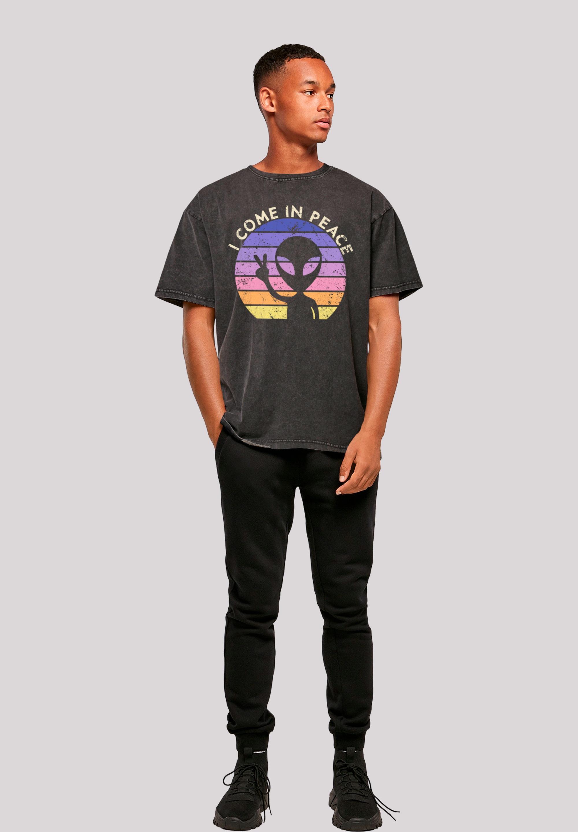 F4NT4STIC T-Shirt »Alien Peace Sunset« Premium Qualität