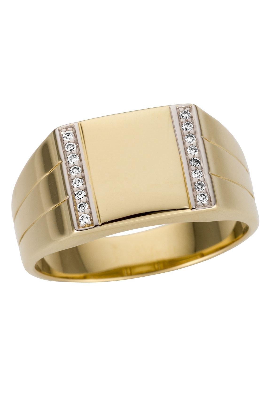 Goldring »Schmuck Geschenk Gold 585 Herrenring Goldring«, mit Brillanten