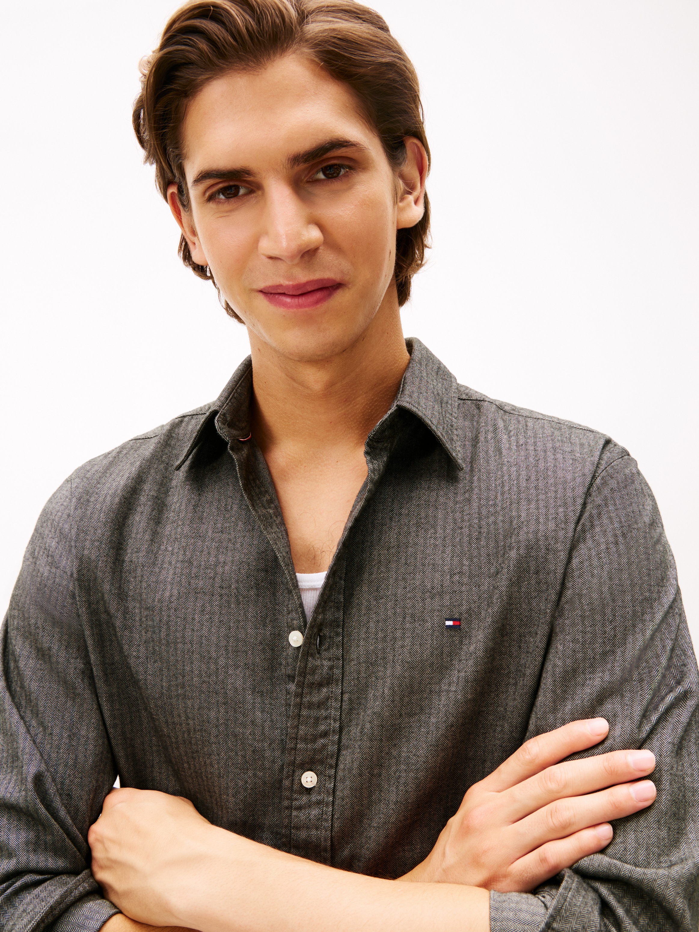 Tommy Hilfiger Langarmhemd "FLANNEL HERRINGBONE SHIRT", Regular fit günstig online kaufen
