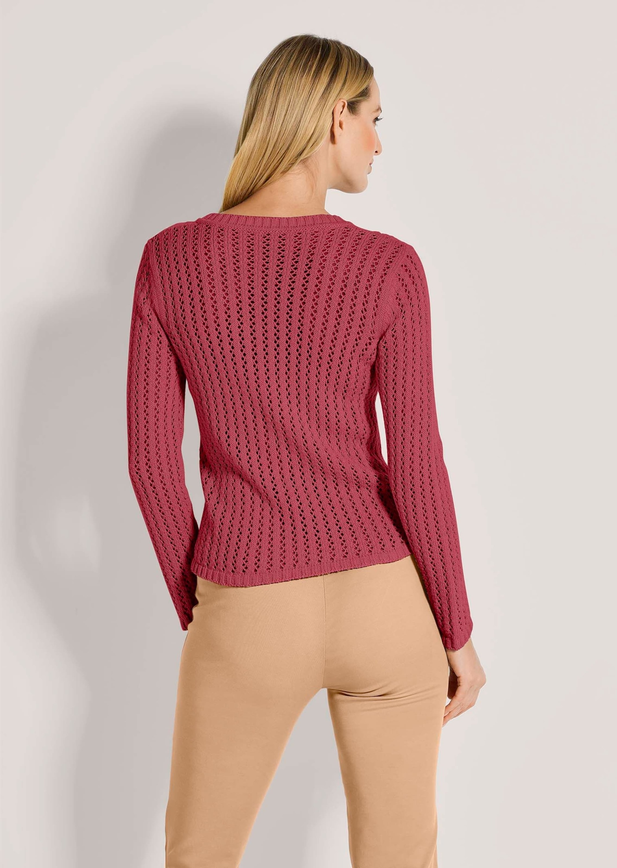 MADELEINE Longpullover »Pullover Zopfpullover mit Ajour-Elementen«