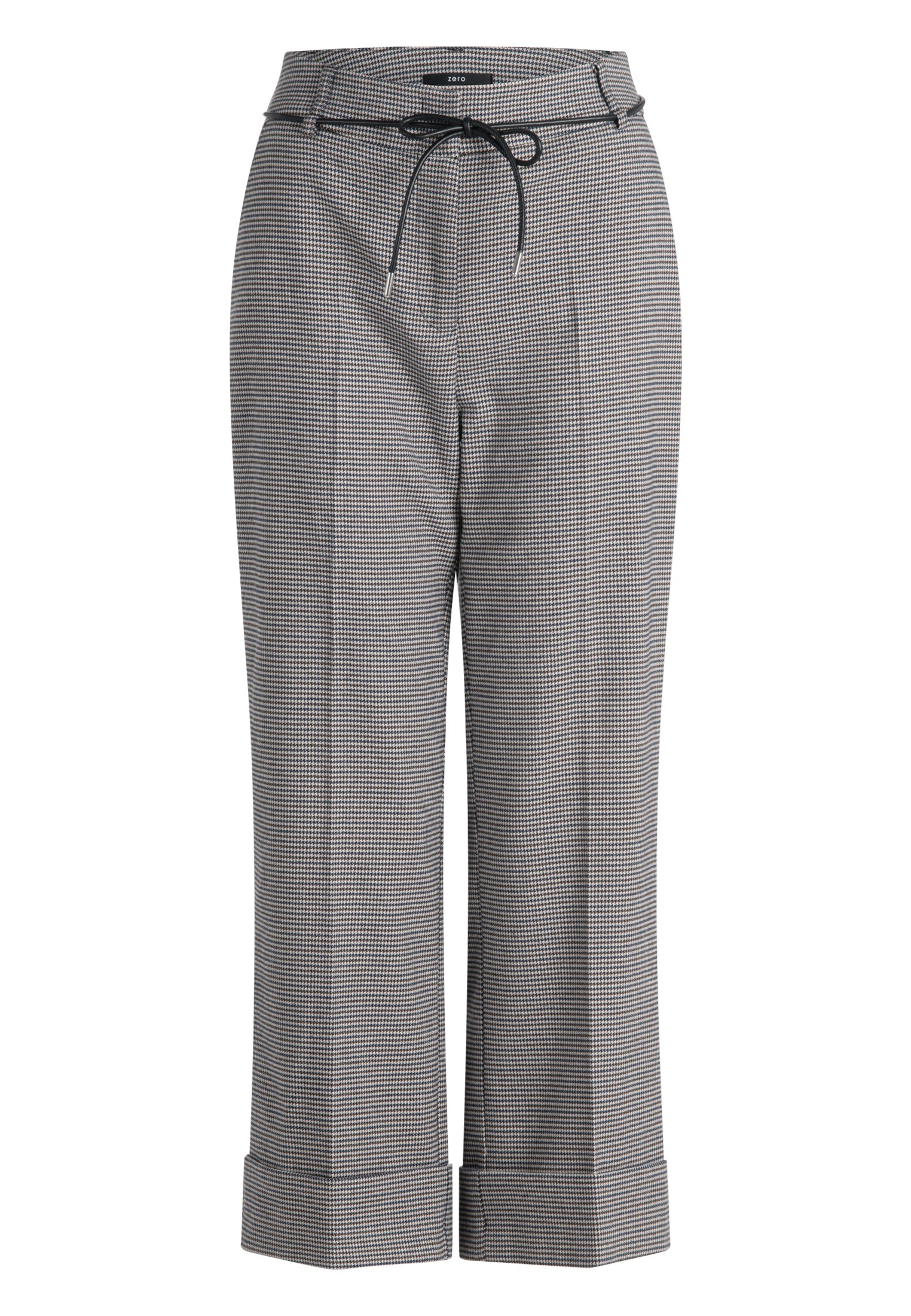 Zero Stoffhose "zero Damen Hose kariert mit Umschlag", Gürtel günstig online kaufen