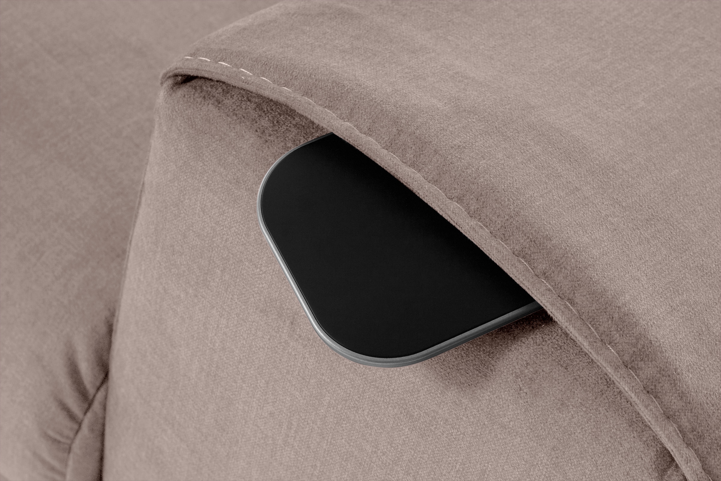 COTTA Ecksofa »Morven L-Form mit Kopfteilverstellung«, wahlweise mit Bettfunktion, Bettkasten & Wireless-Charger