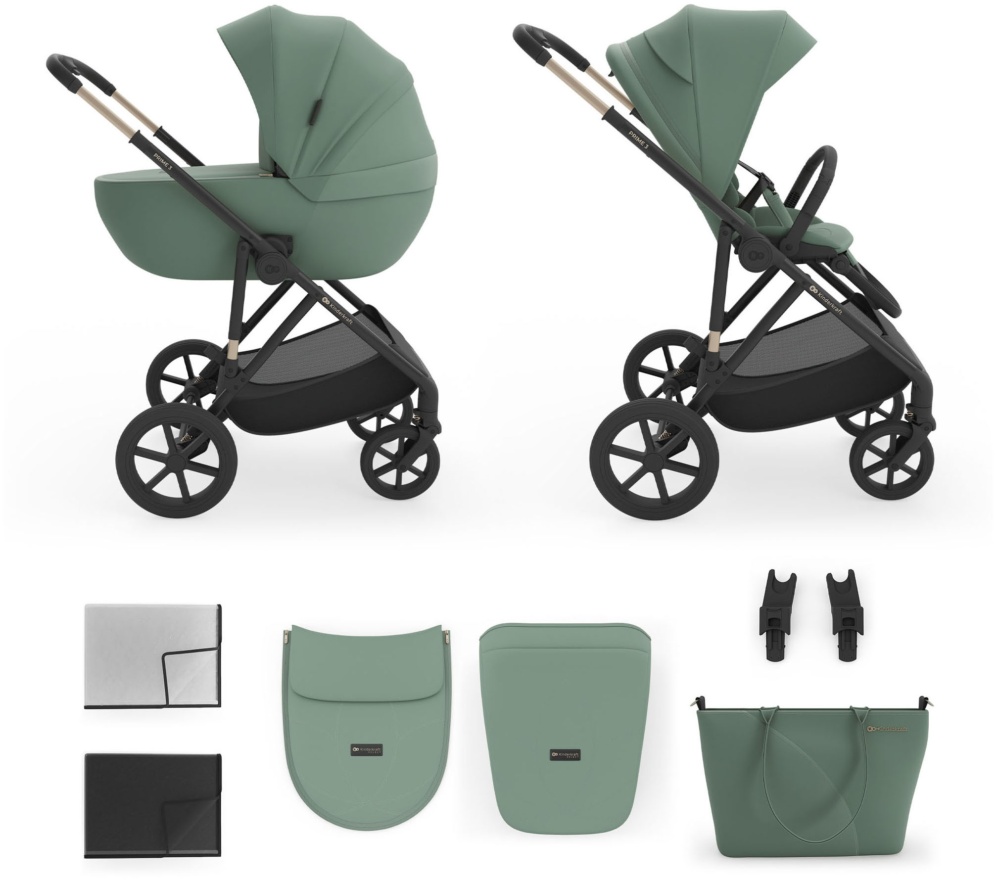 Kinderkraft Kombi-Kinderwagen "PRIME 3 2in1" 22 kg