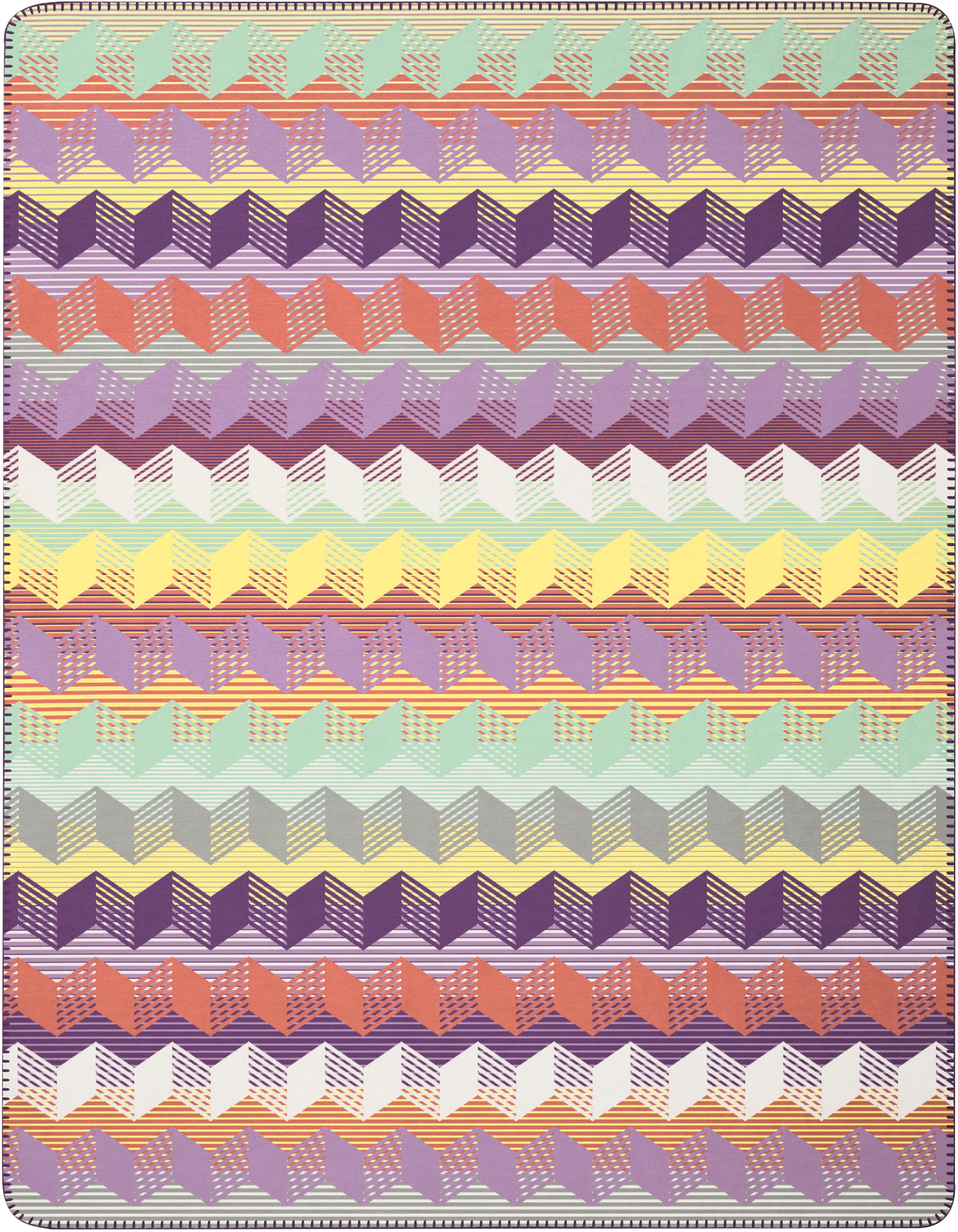Biederlack Wohndecke »Illusion mit geometrischem Streifendesign«, mit geometrischem Streifendesign