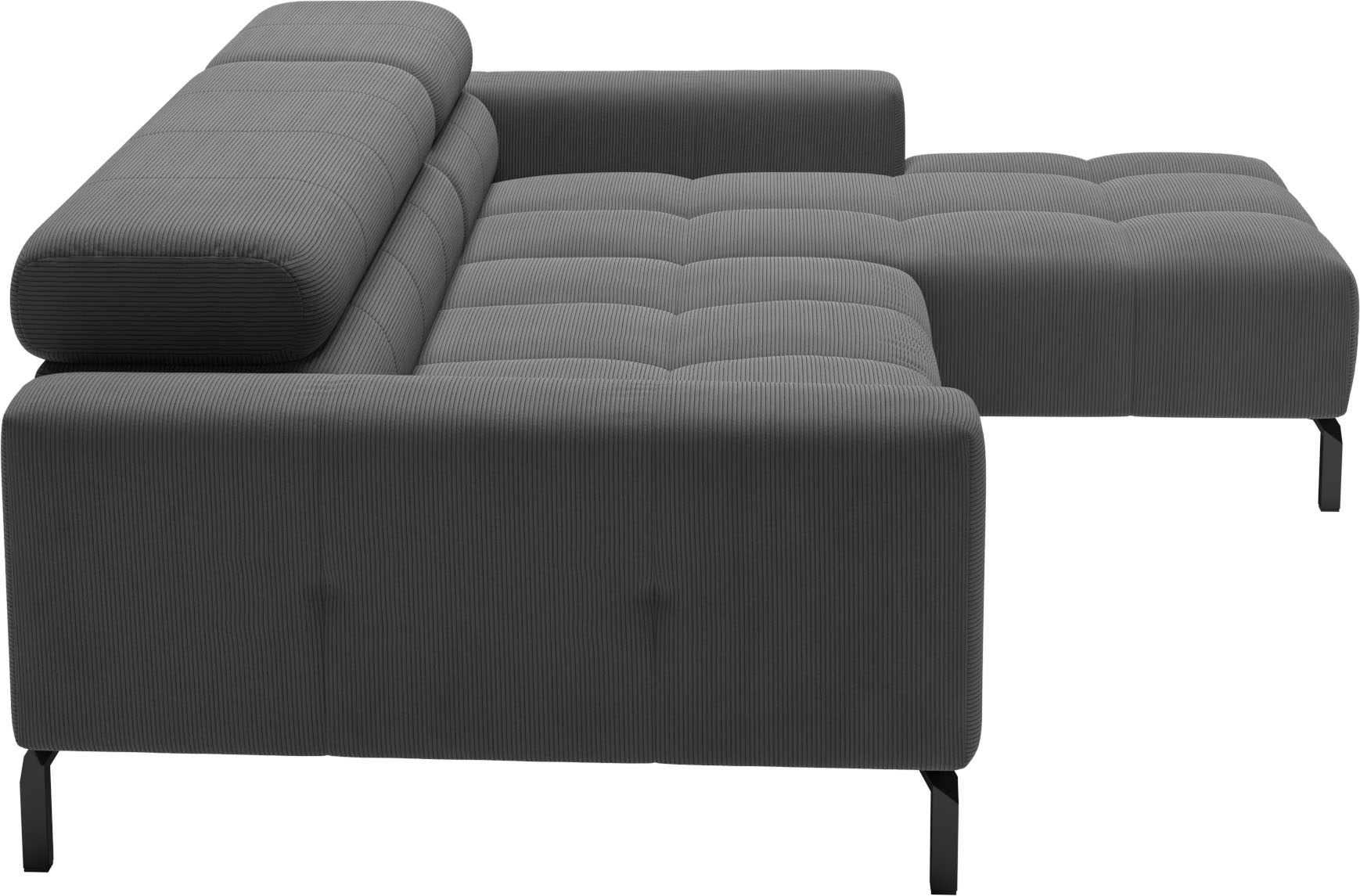 Home affaire Ecksofa »Ecksofa Claya, L-Form, Kopfteilverstellung, Breite 258 cm«, Moderne Steppung, weicher Polsteraufbau & saugroboterfreundliche Höhe