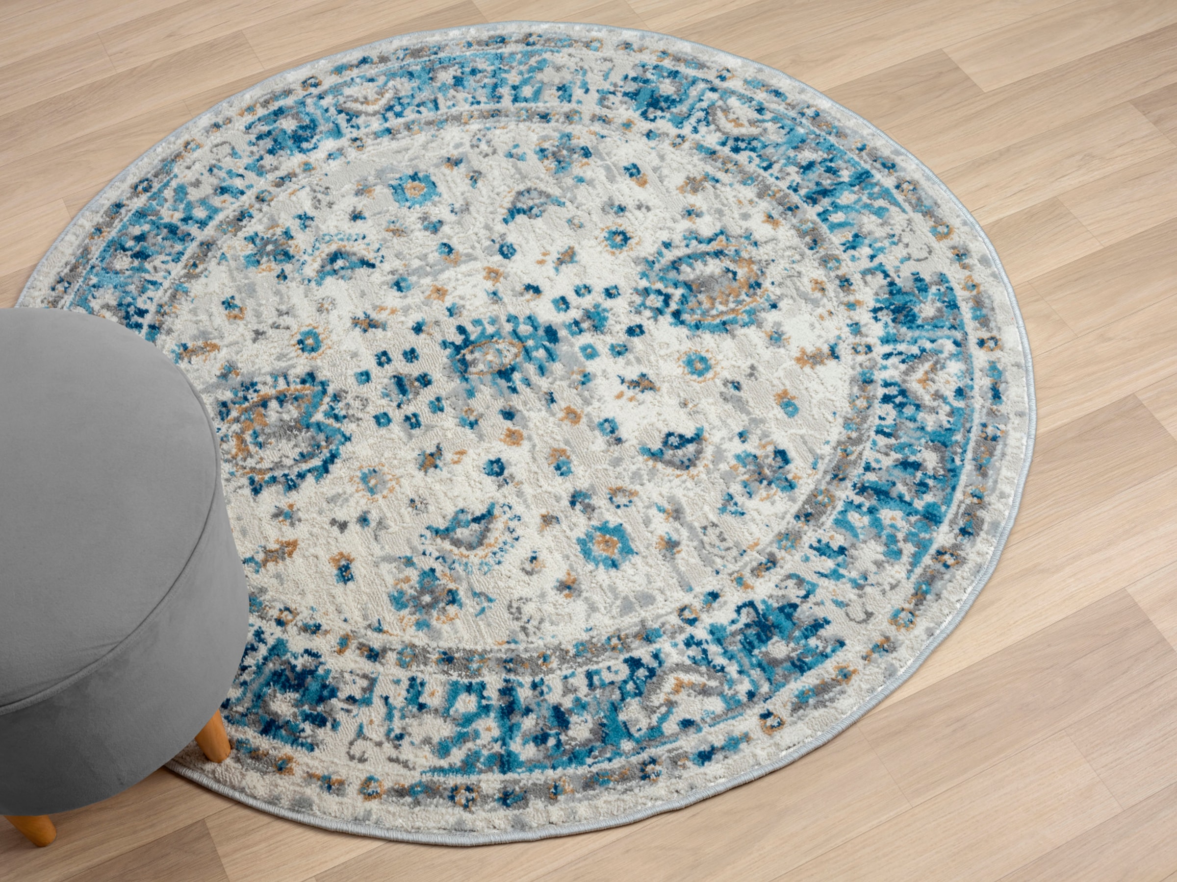 Myflair Möbel & Accessoires Teppich »My Heriz«, rund, 8 mm Höhe, Kurzflor, klassisches Orient Design, besonders weich durch Microfaser