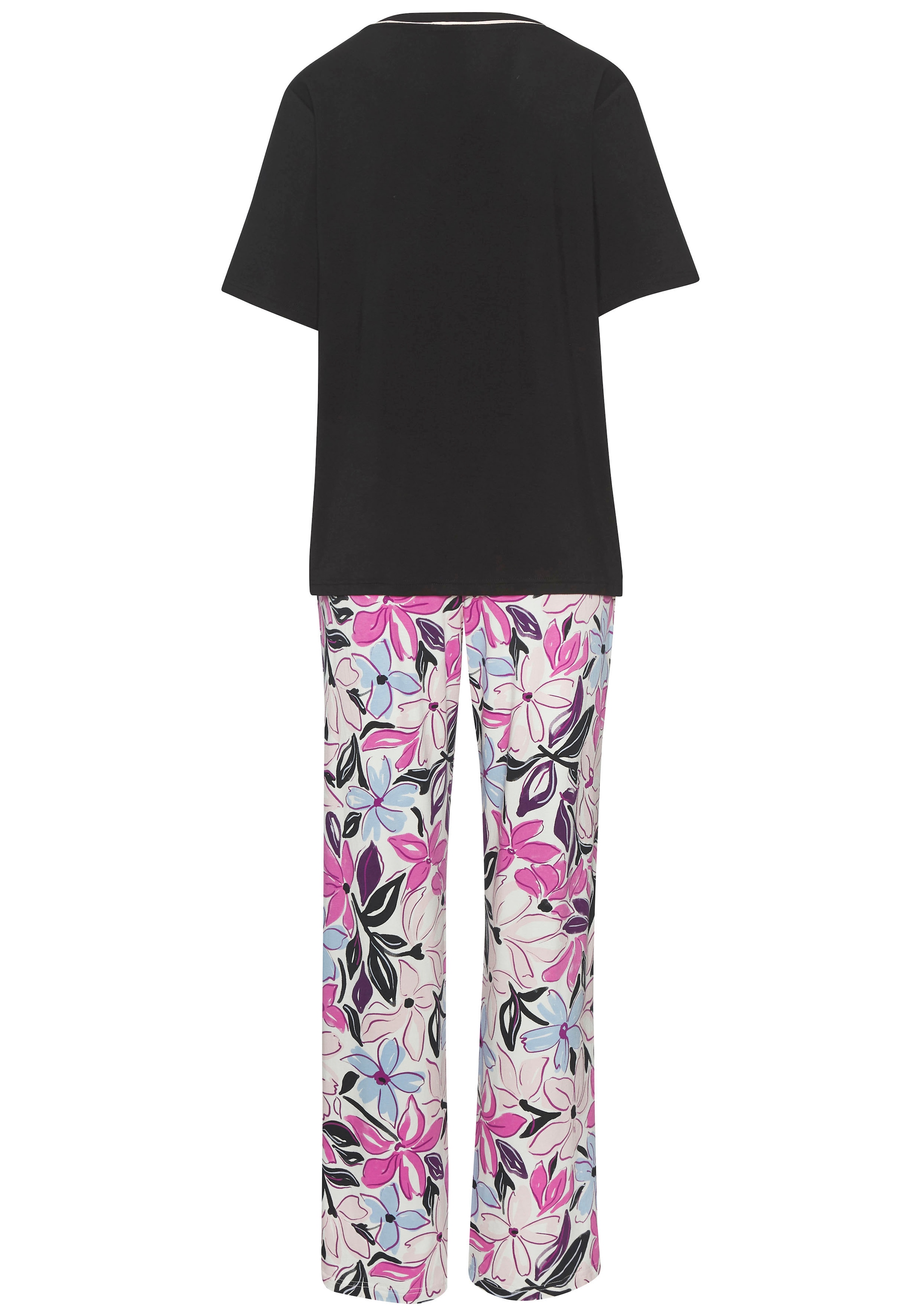 LASCANA Pyjama, (2 tlg.), mit schönem Blumendruck