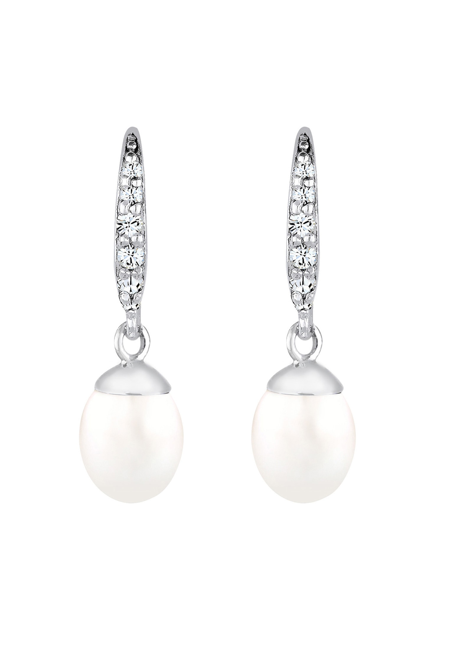 Elli Paar Ohrhänger »Süßwasserzuchtperlen Kristalle Silber«