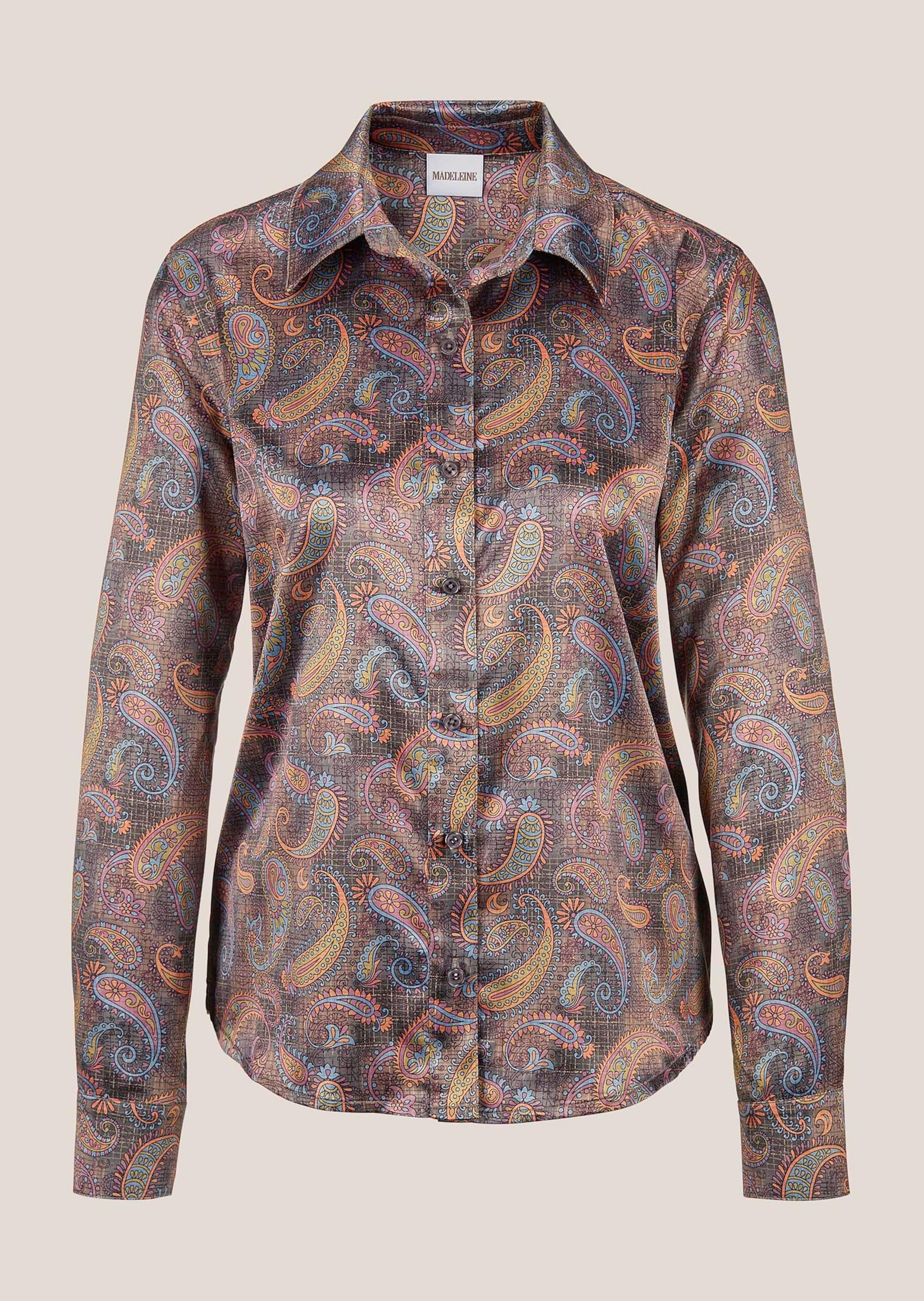 MADELEINE "Bluse Satinbluse mit Knopfmanschetten"
