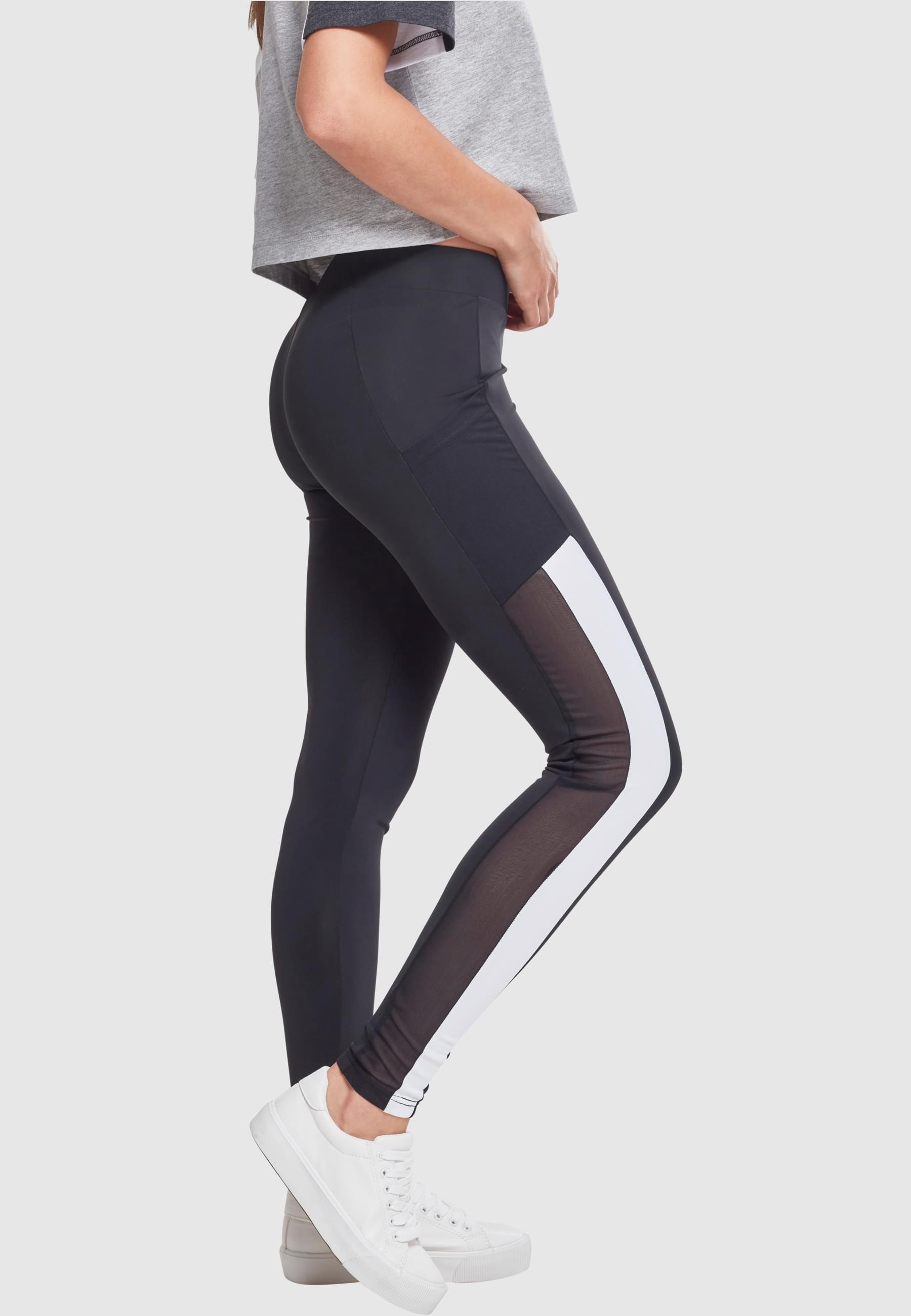 URBAN CLASSICS Leggings »Urban Classics Damen Ladies Tech Mesh Striped Pocket Leggings«, (1 tlg.)