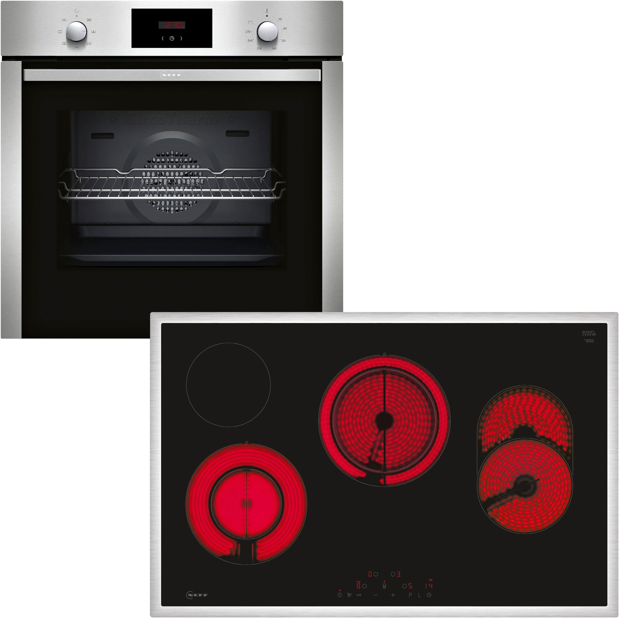 NEFF Backofen-Set N 30/N 50 "B1CCC0AN0", mit Teleskopauszug nachrüstbar