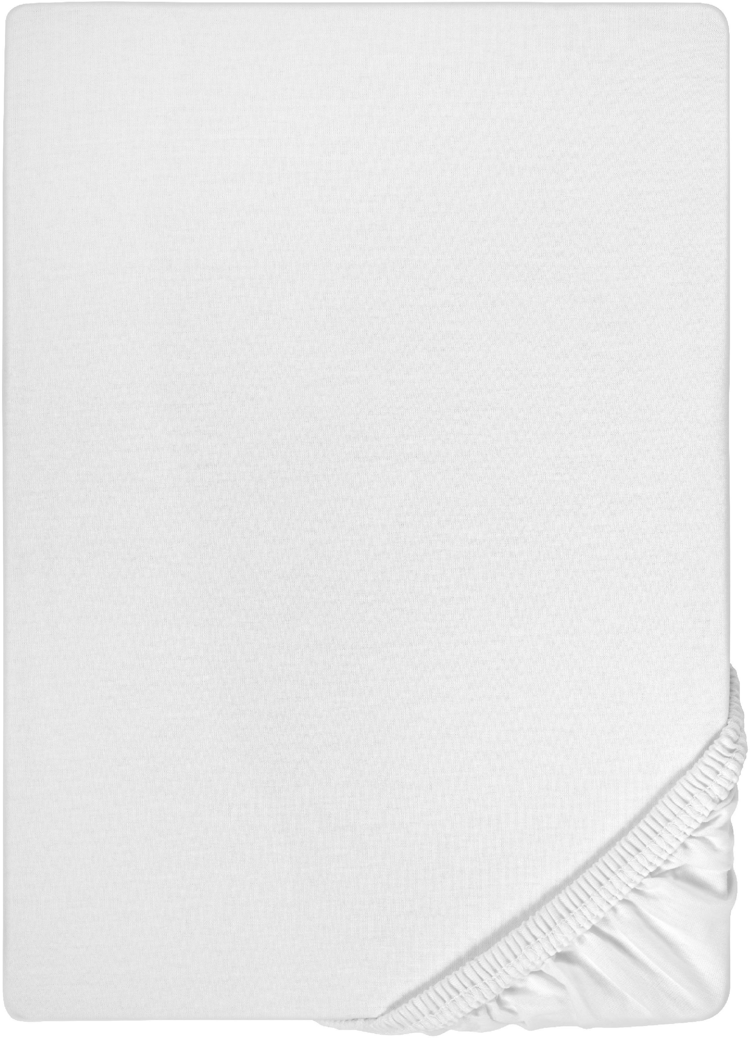 Biberna Spannbettlaken "0077866 Deluxe Jersey-Elastic Spannbetttuch 97% Baumwolle" Jersey mit Elasthan, Rundumgummi, bügelfrei, ab Größe 90 x 190 cm i