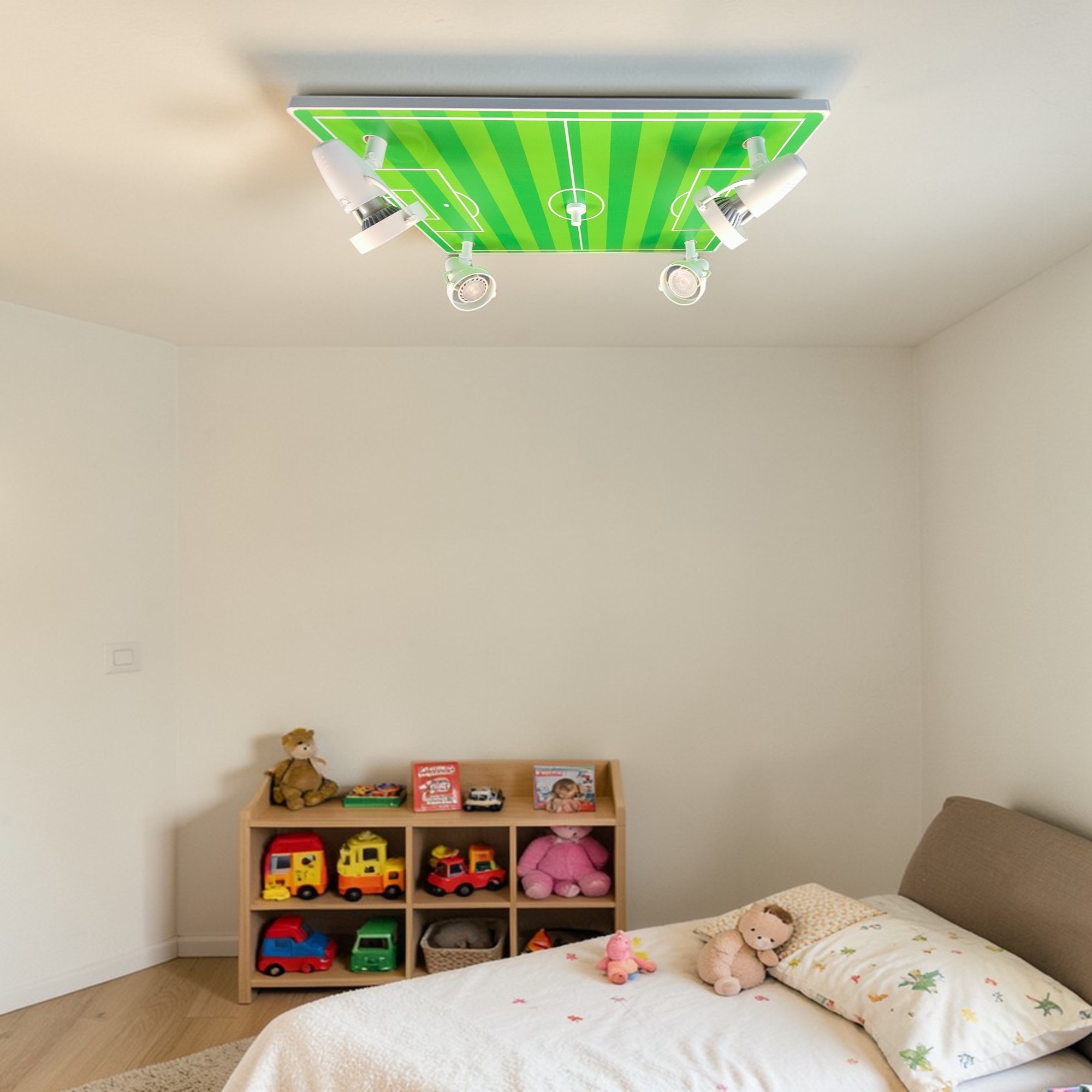 niermann Deckenleuchte »Strahler Fußballfeld, Kinderzimmer, Kinderlampe« GU10 1 Stk. 4 verstellbare Spots, Made in Germany