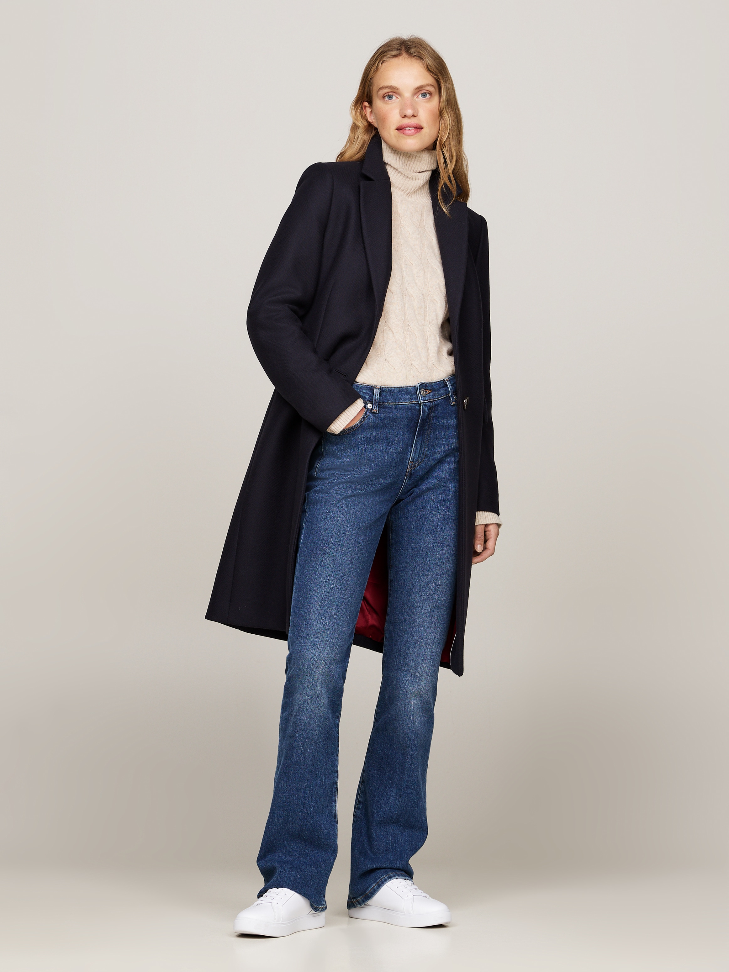 TOMMY HILFIGER Langmantel su Logoprägung
